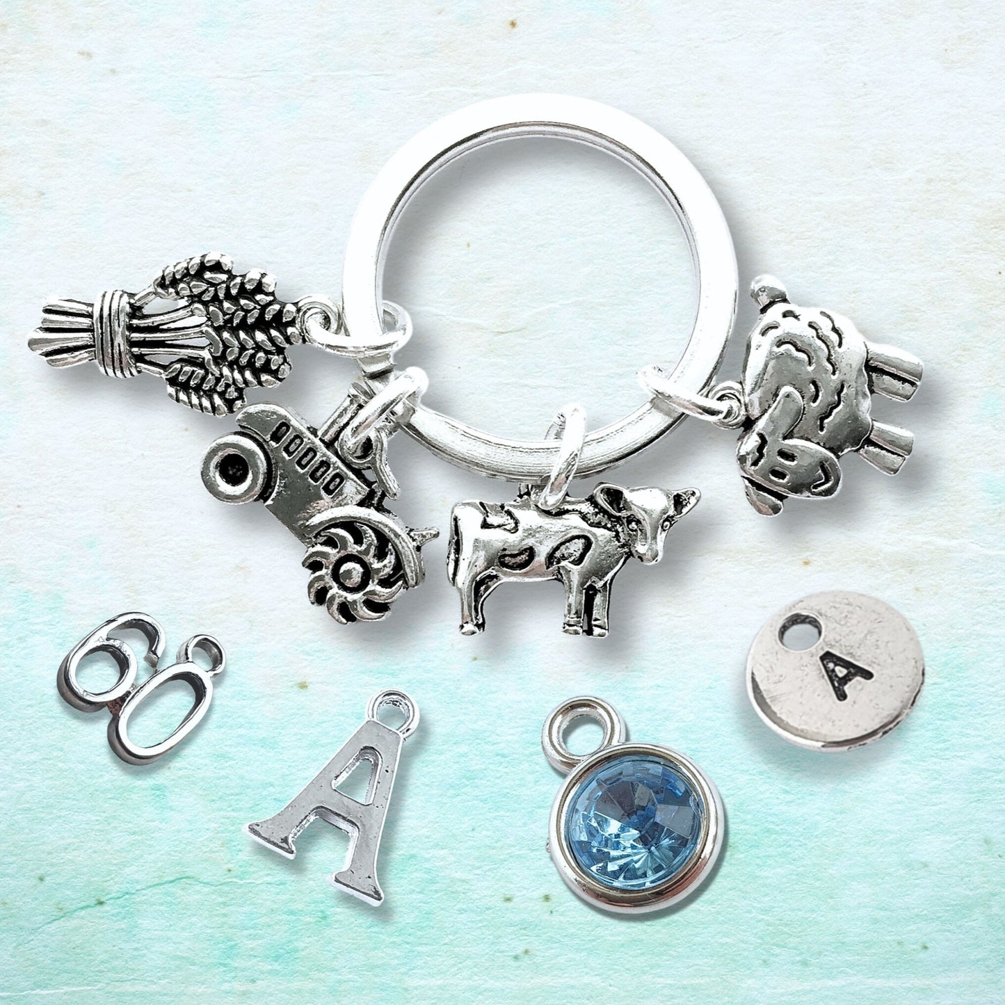 Farmers keyring - Silver