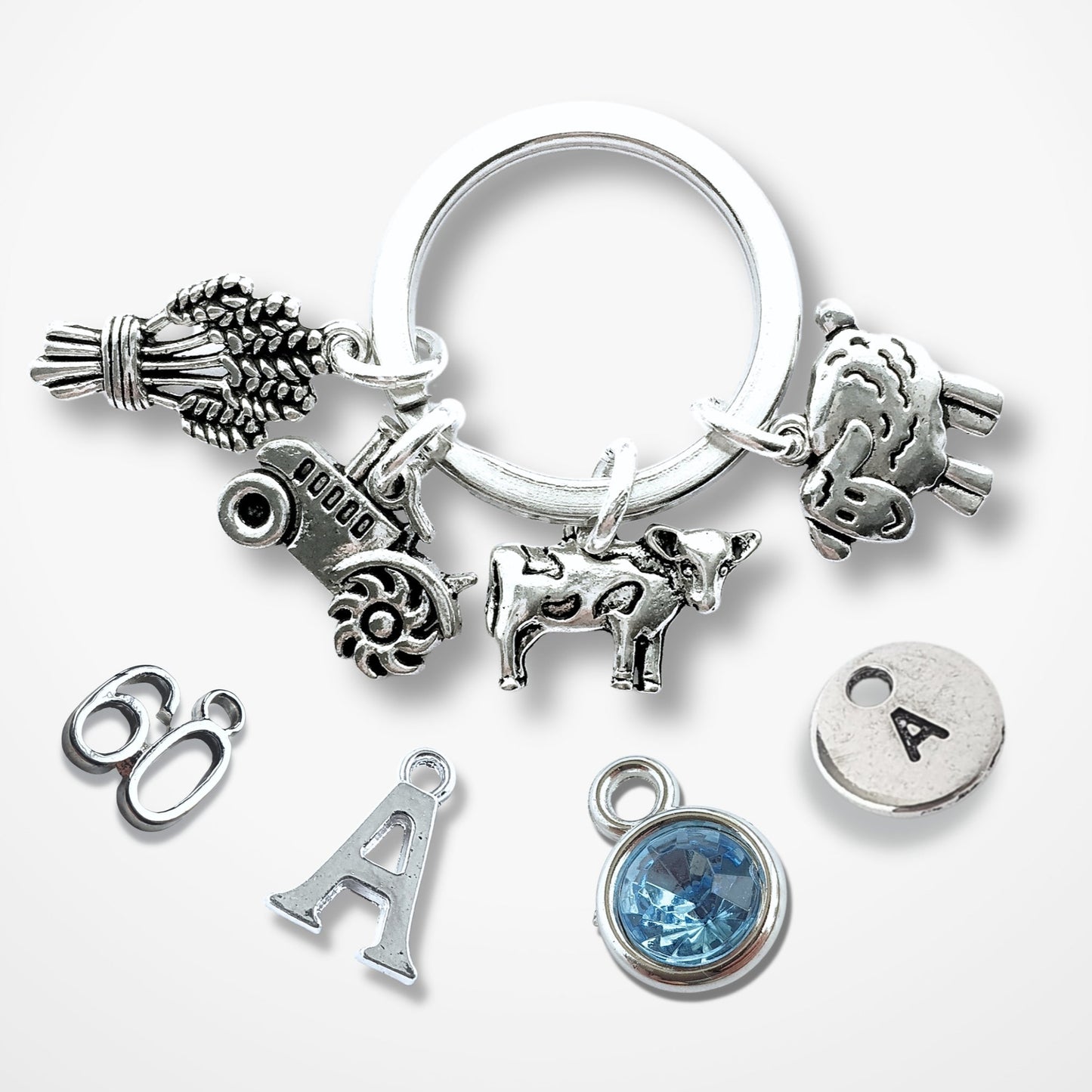 Farmers keyring - Silver