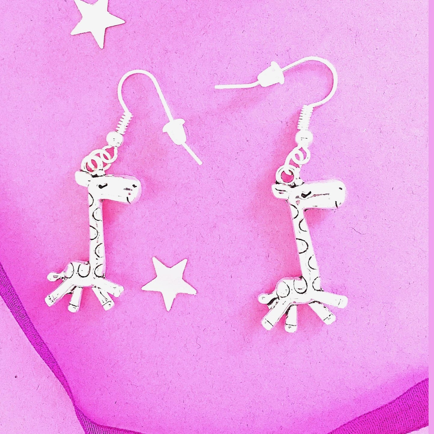 Giraffe Earrings - Silver