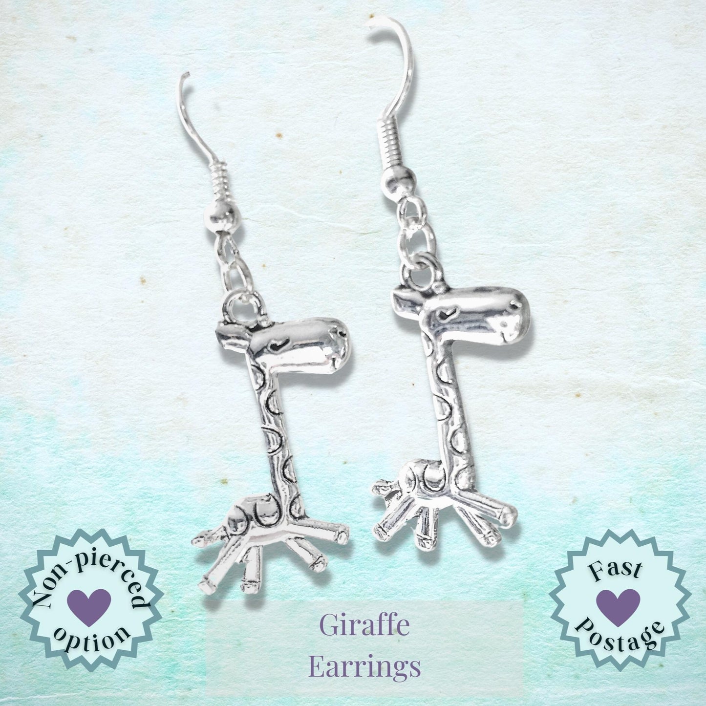 Giraffe Earrings - Silver