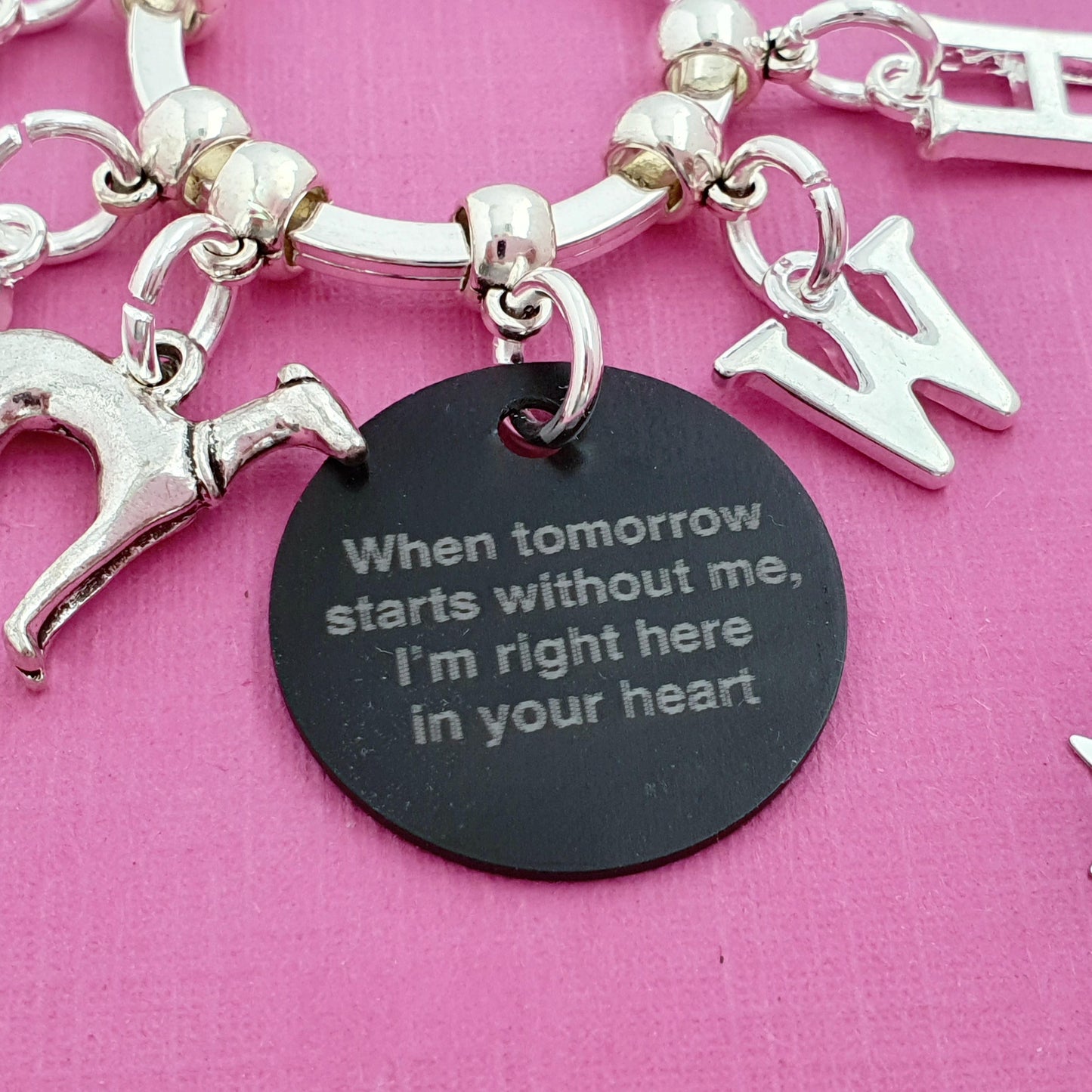 2 x Greyhound Memorial Keyrings for Wendy