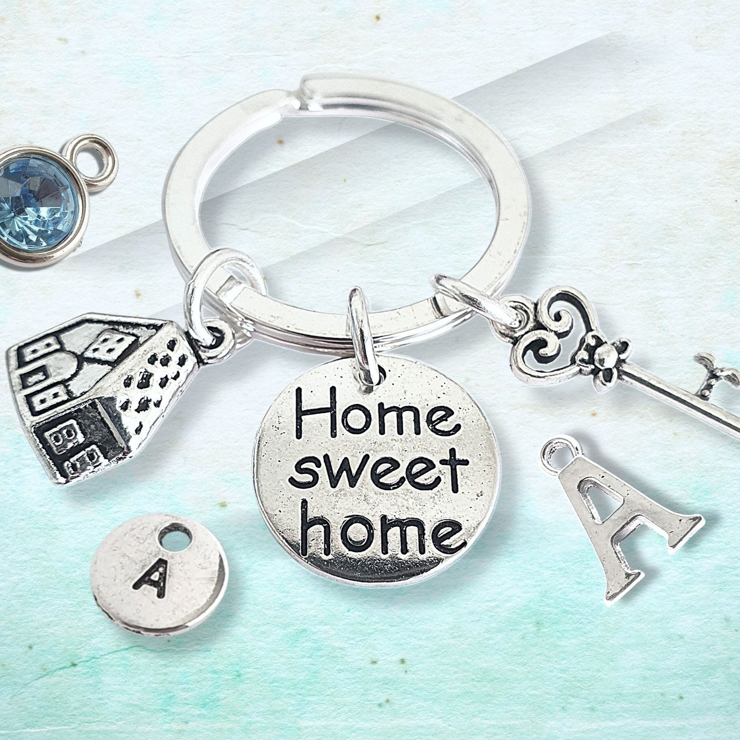 New Home Keyring - Silver