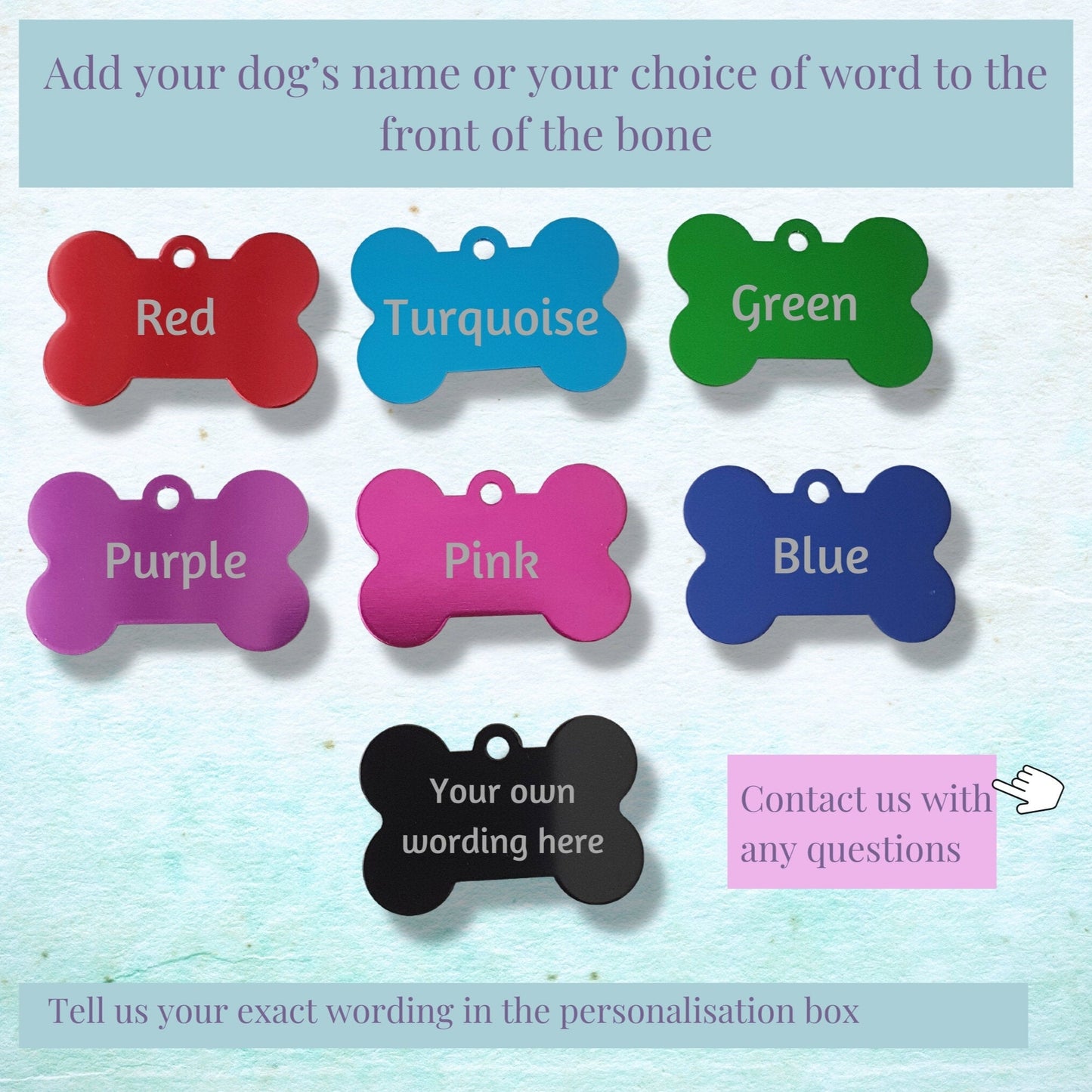 Engraved Bone Shaped Dog ID Tag - Space Theme