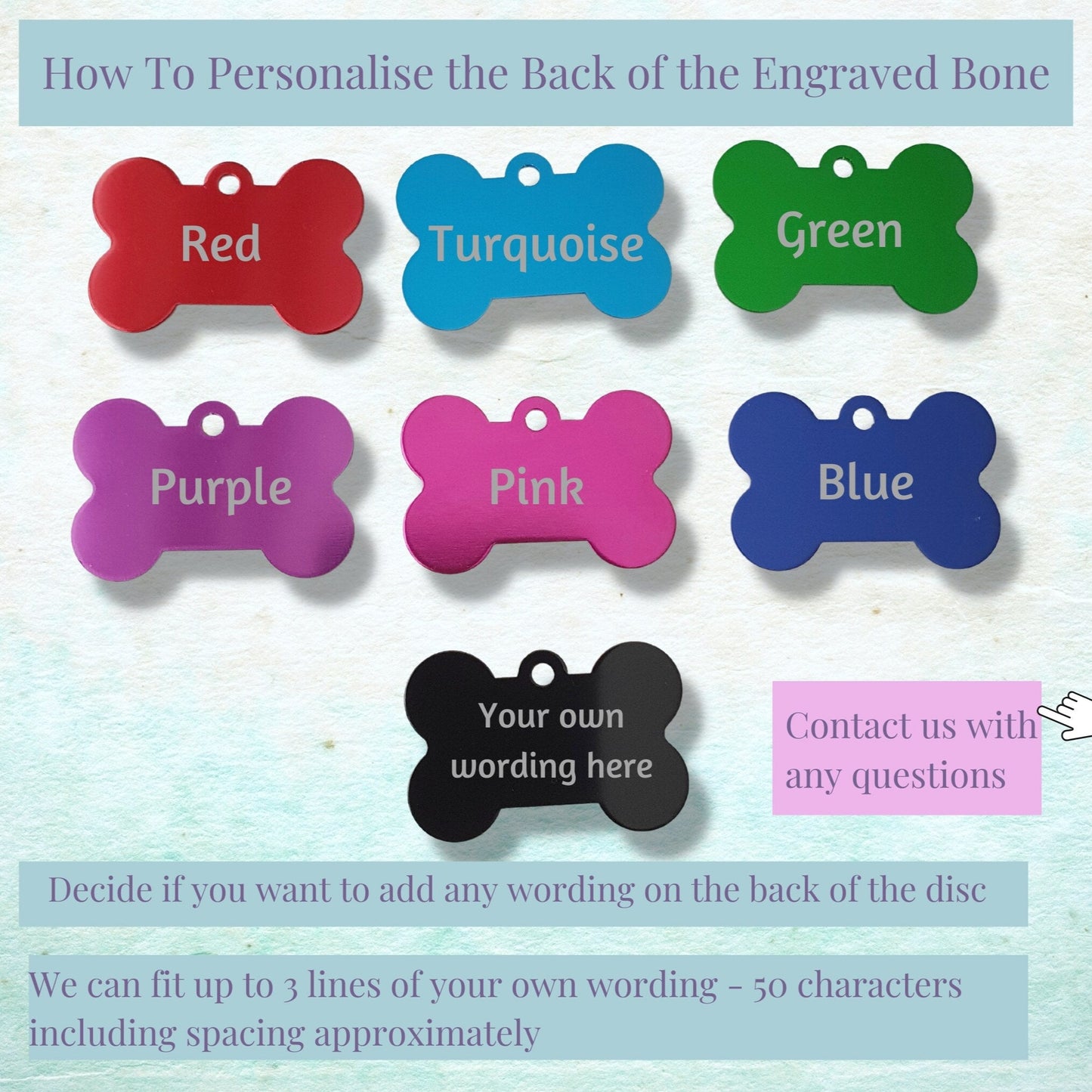 Engraved Bone Shaped Dog ID Tag - Space Theme