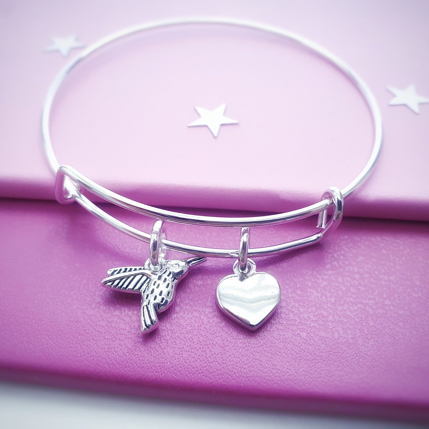 Hummingbird Bangle - Silver