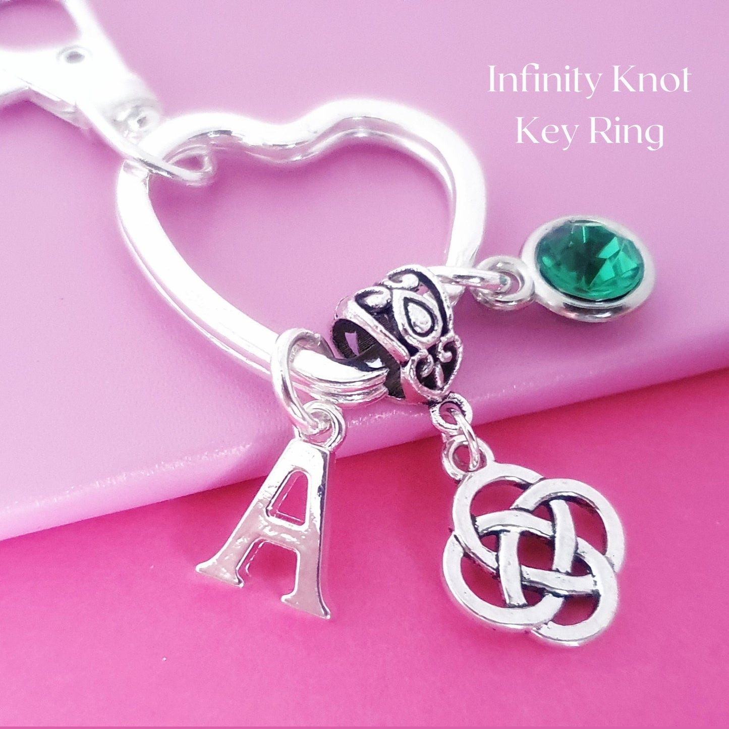 Celtic Infinity Knot Keyring - Silver