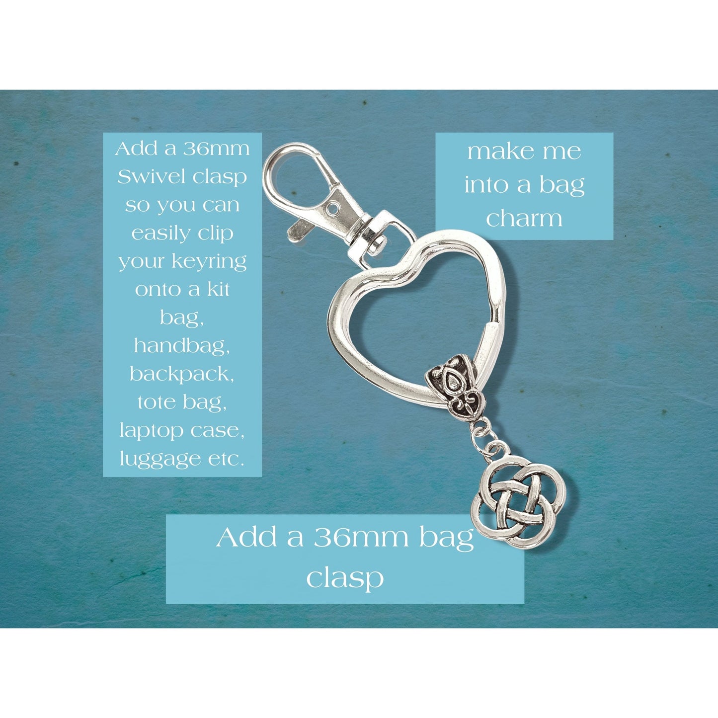 Celtic Infinity Knot Keyring - Silver