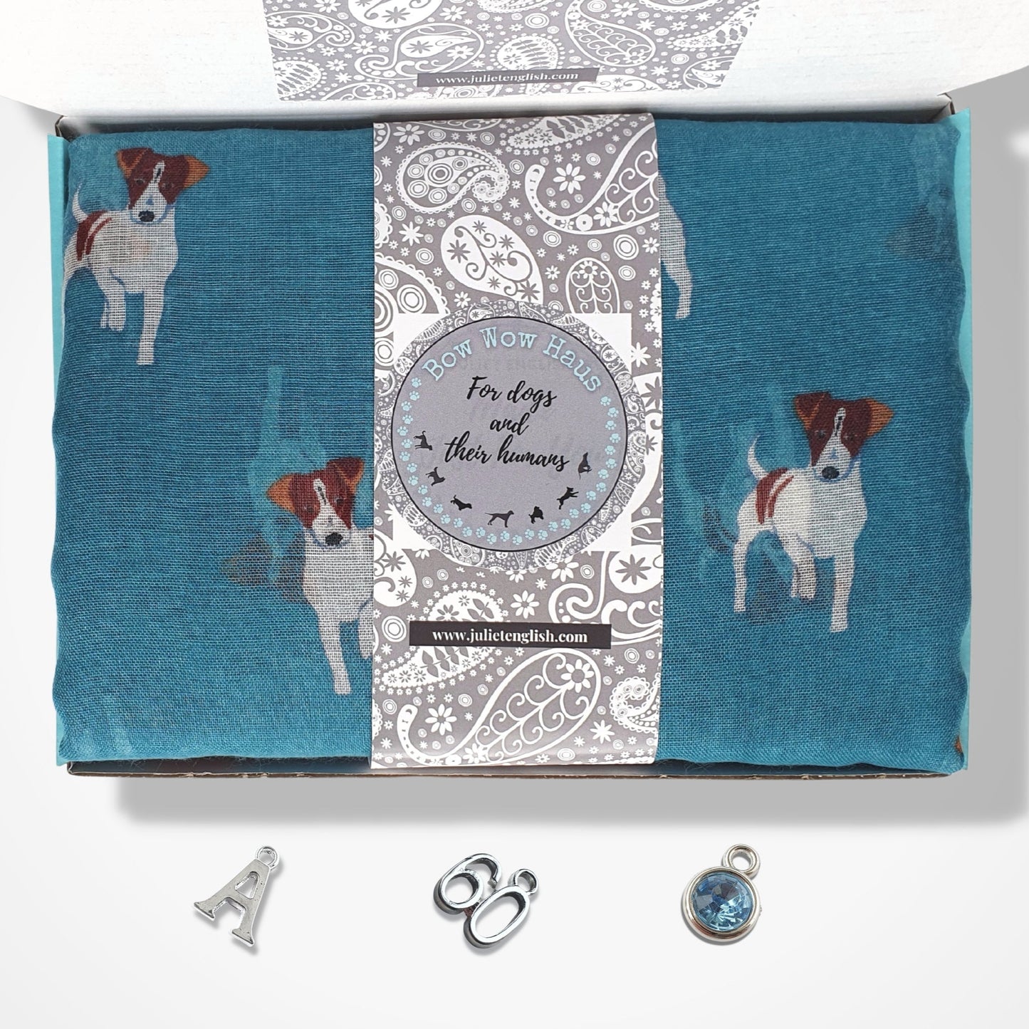 Jack Russell Dog Scarf - Turquoise