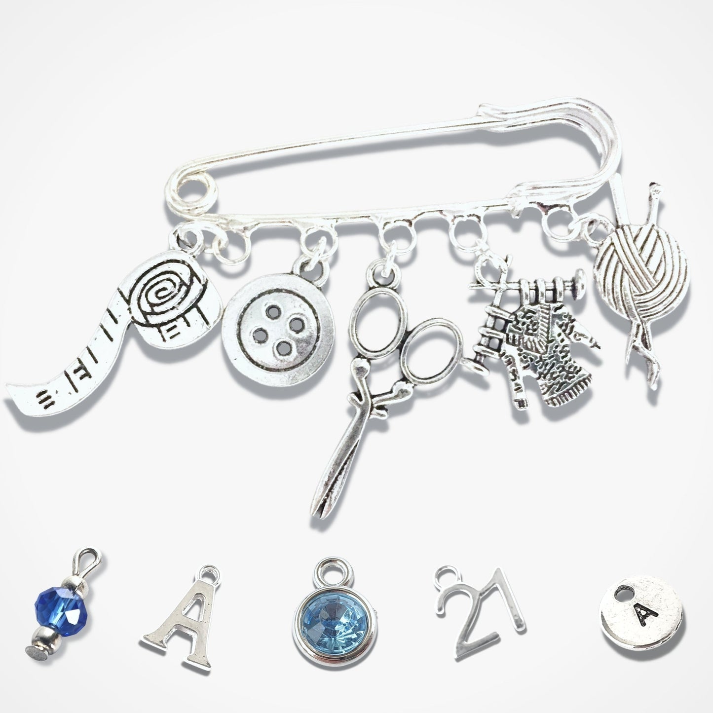 Knitting Brooch - Silver