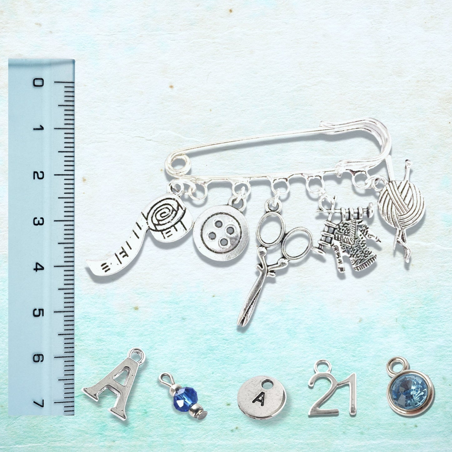 Knitting Brooch - Silver