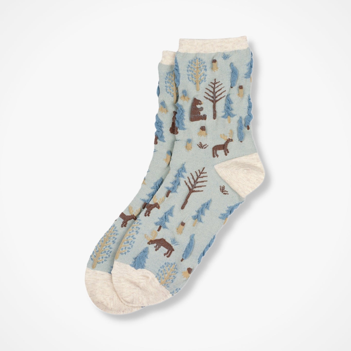 Forest Scene Socks - Blue