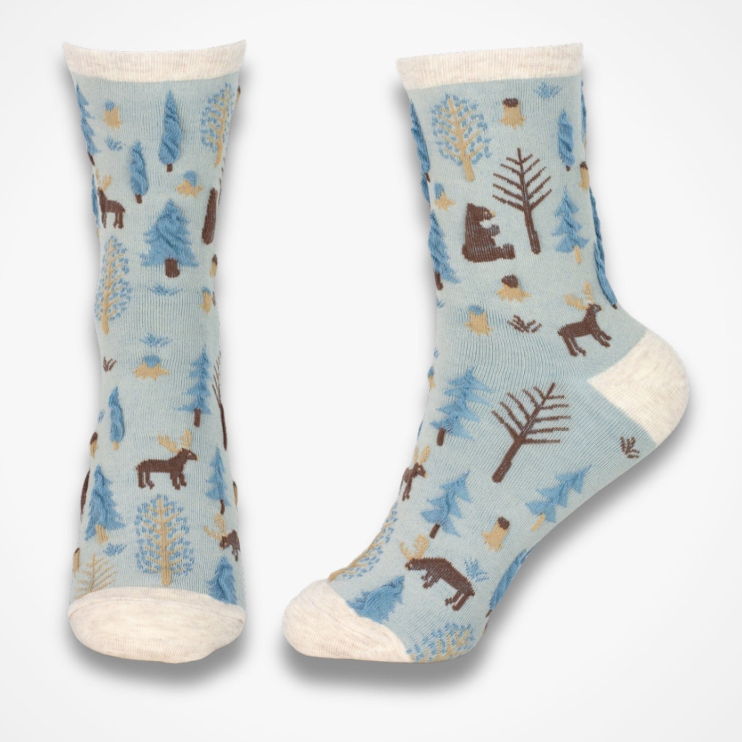 Forest Scene Socks - Blue
