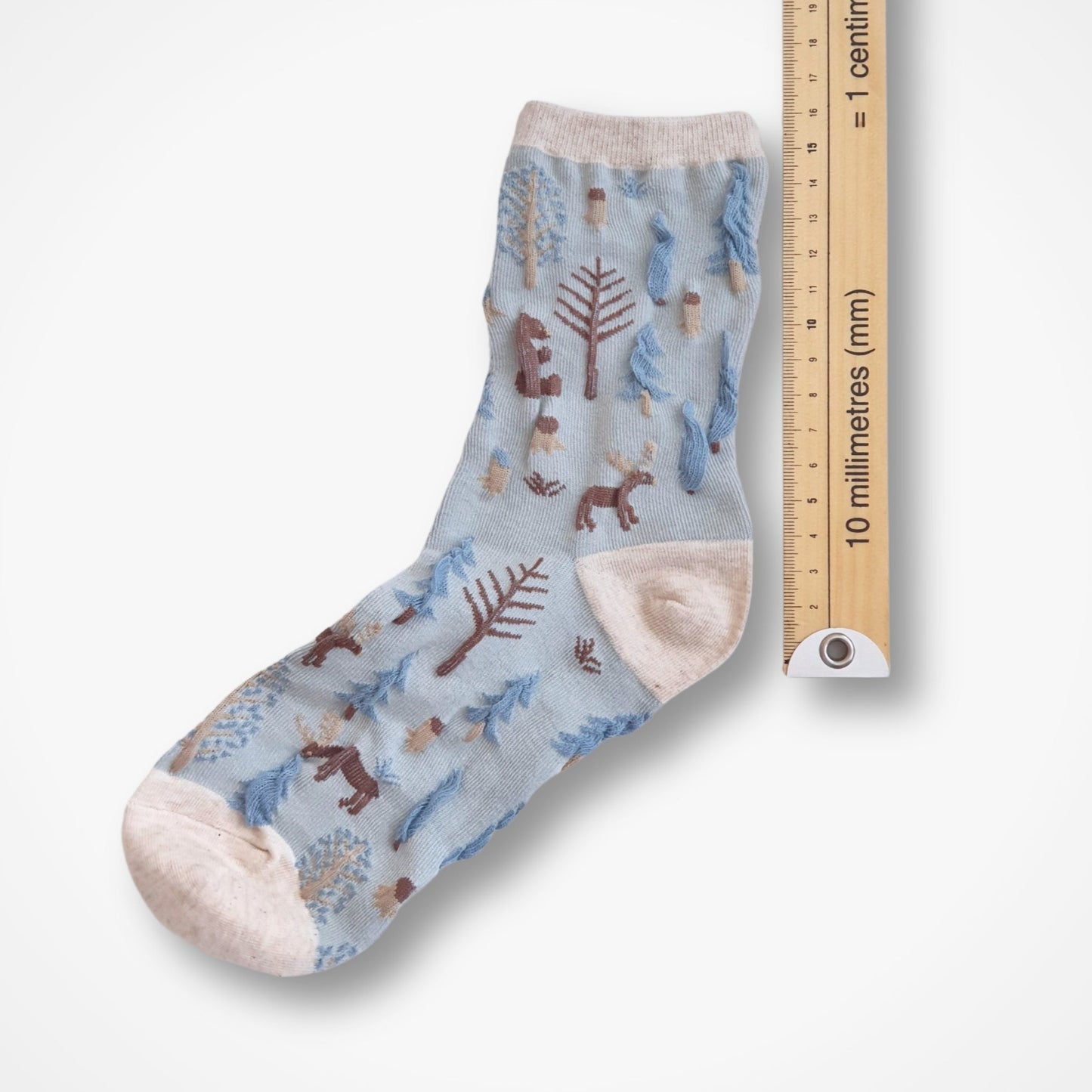 Forest Scene Socks - Blue