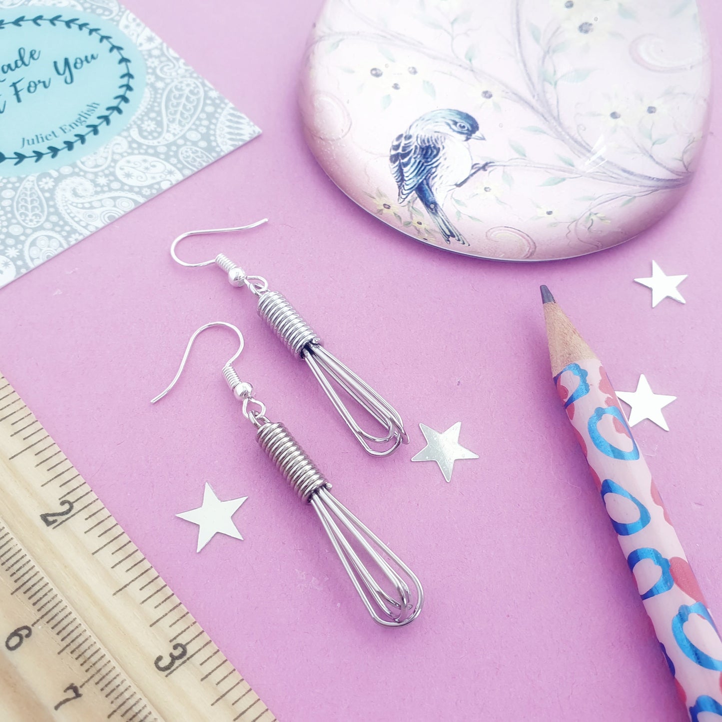Whisk Earrings - Silver