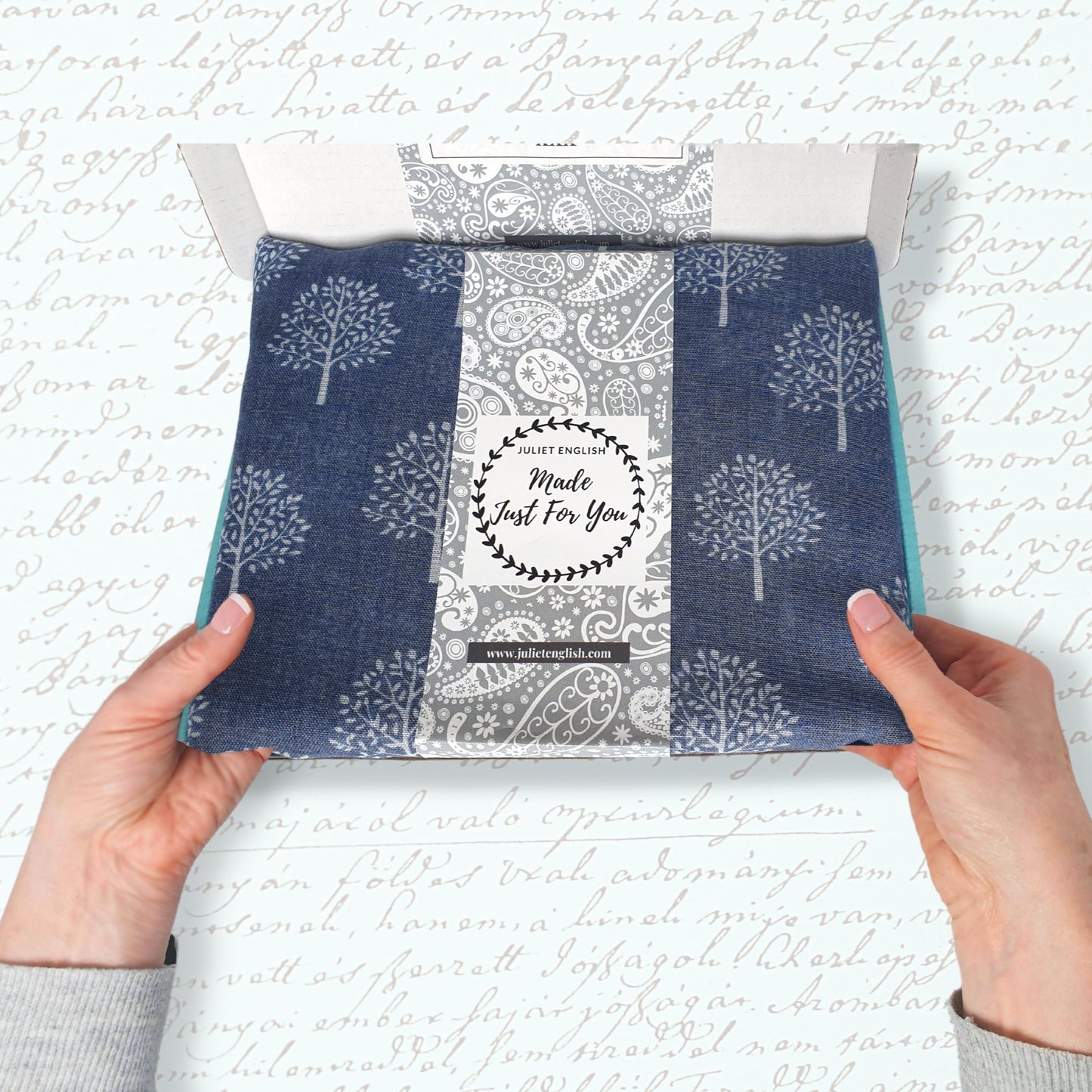 Lightweight Tree Print Scarf - Denim Blue