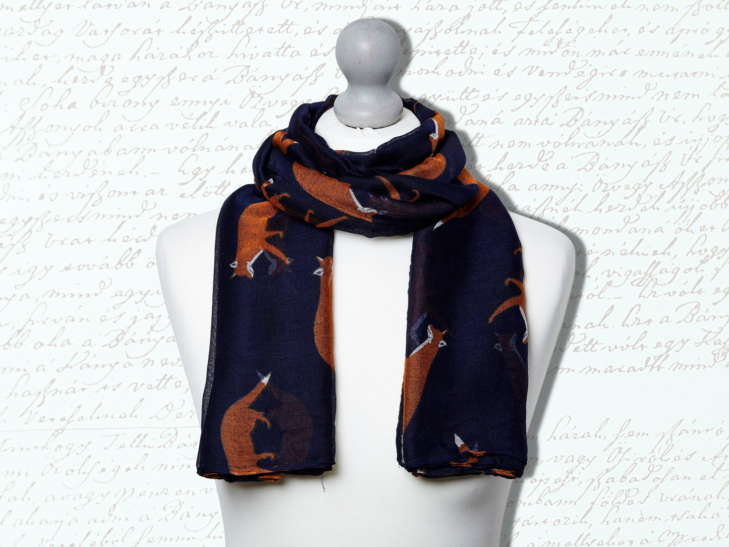 Running Fox Scarf - Navy