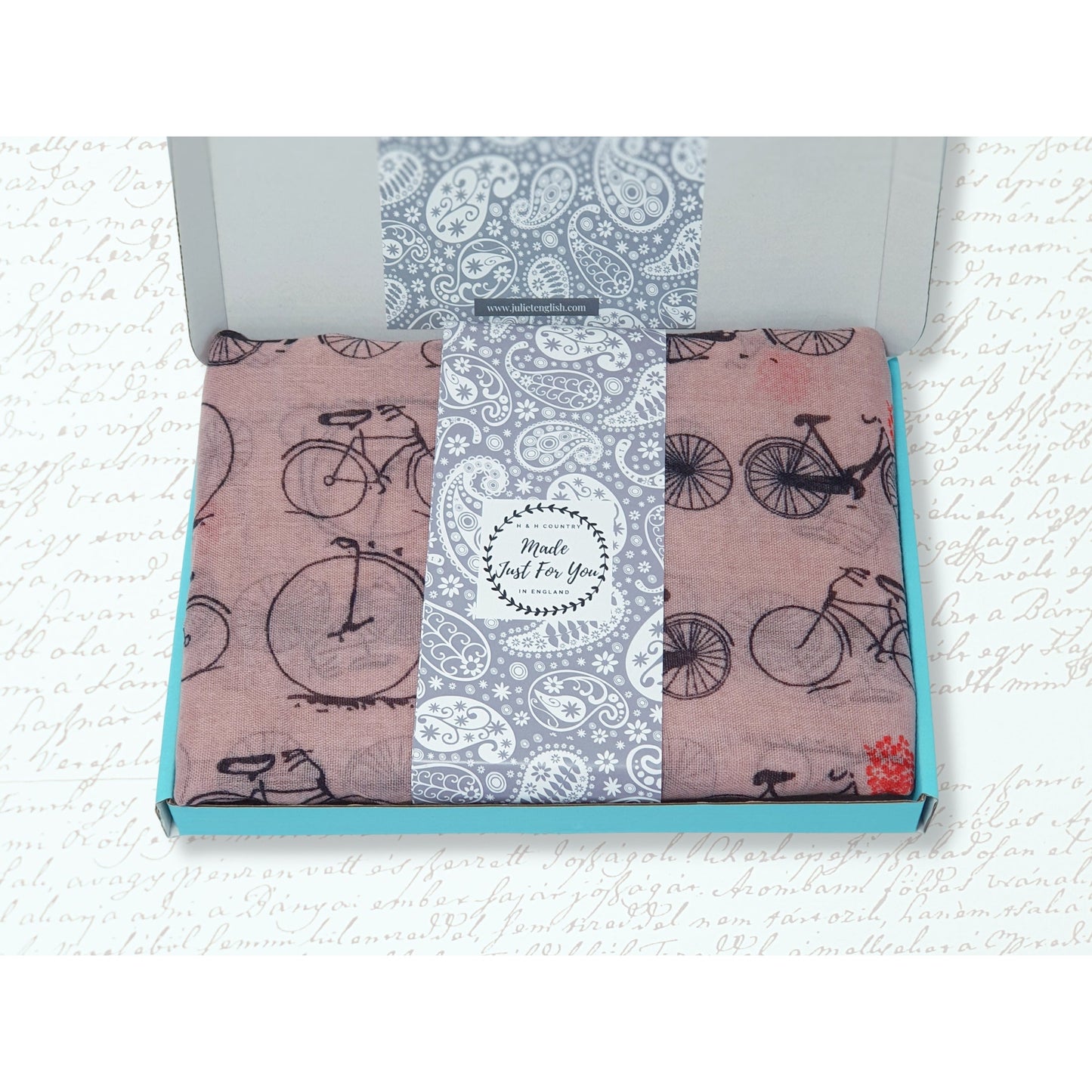 Vintage Bicycle Print Scarf - Pink