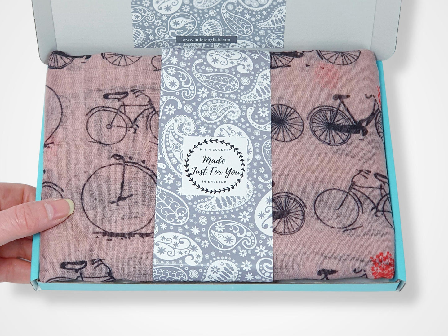 Vintage Bicycle Print Scarf - Pink