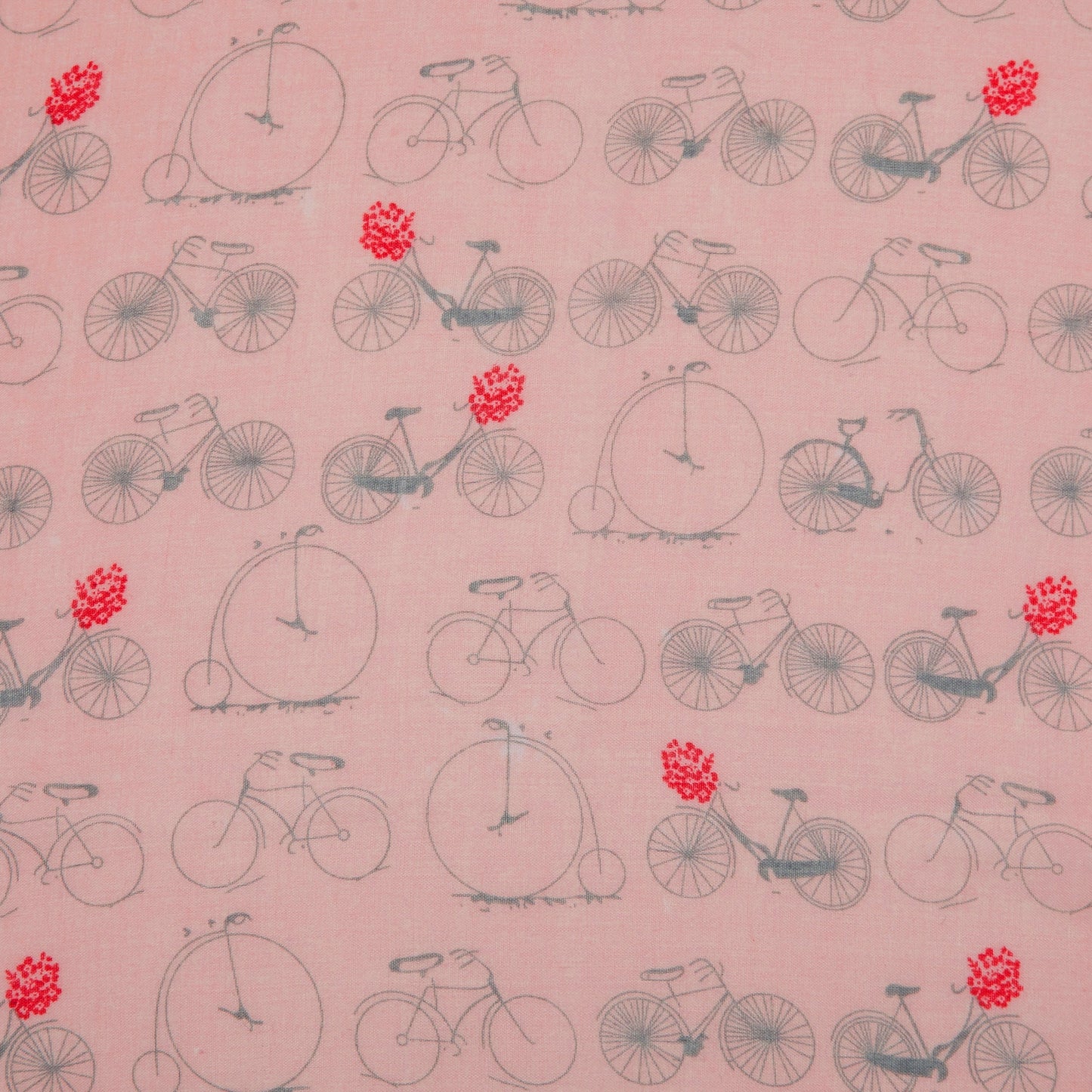 Vintage Bicycle Print Scarf - Pink