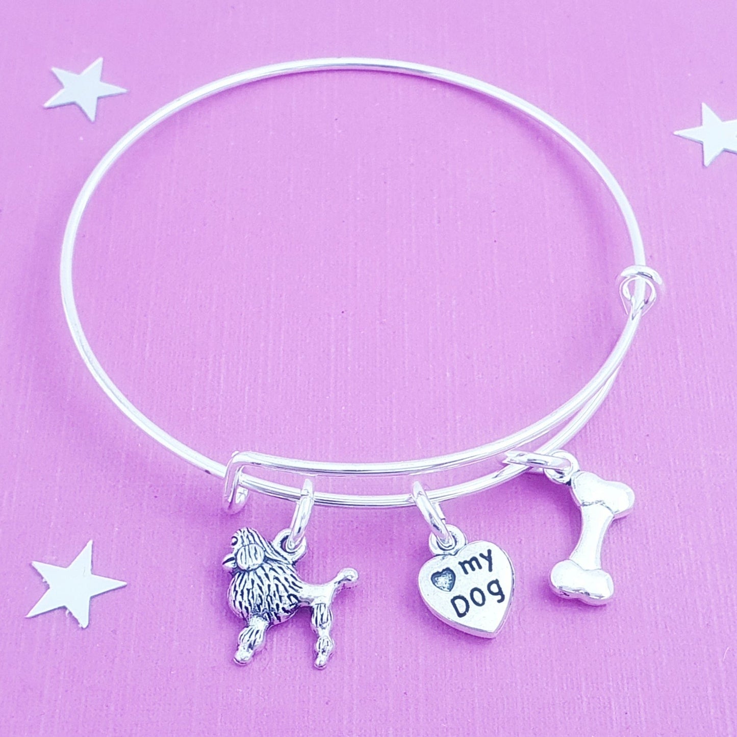 Poodle Bangle - Silver