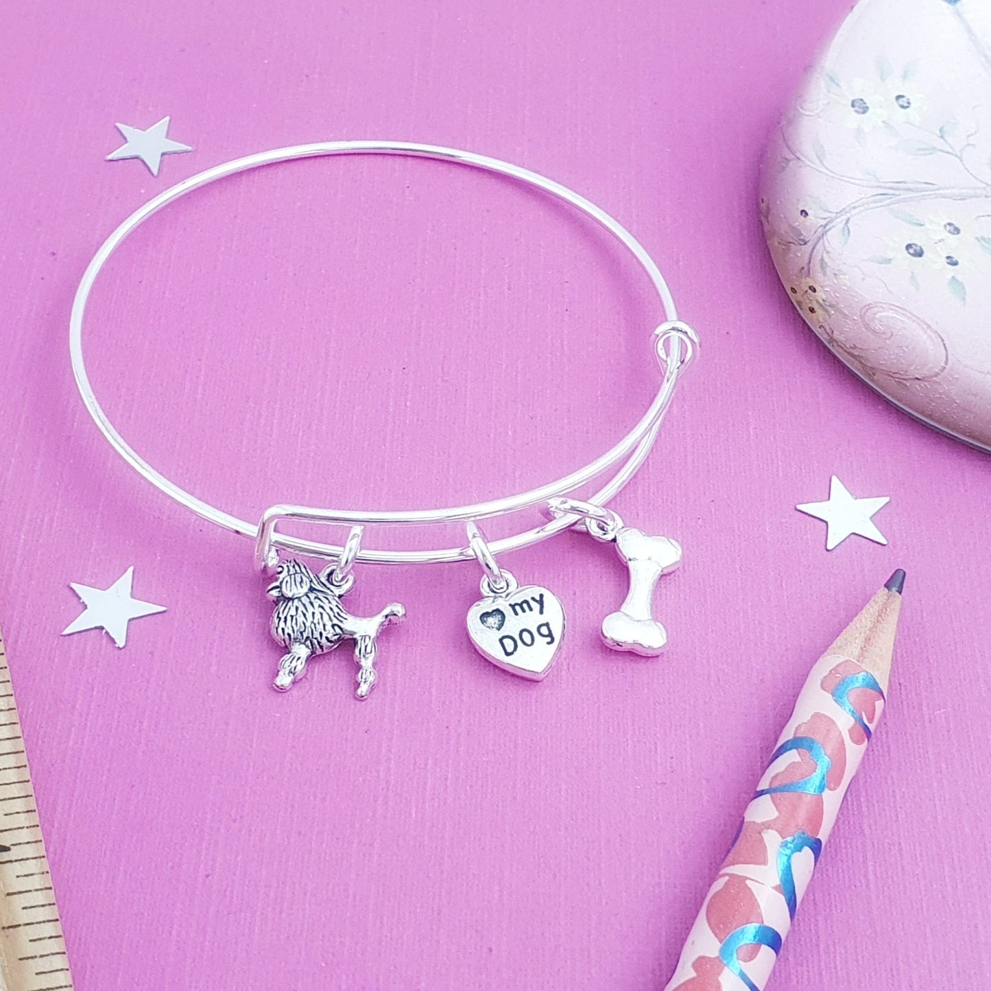 Poodle Bangle - Silver