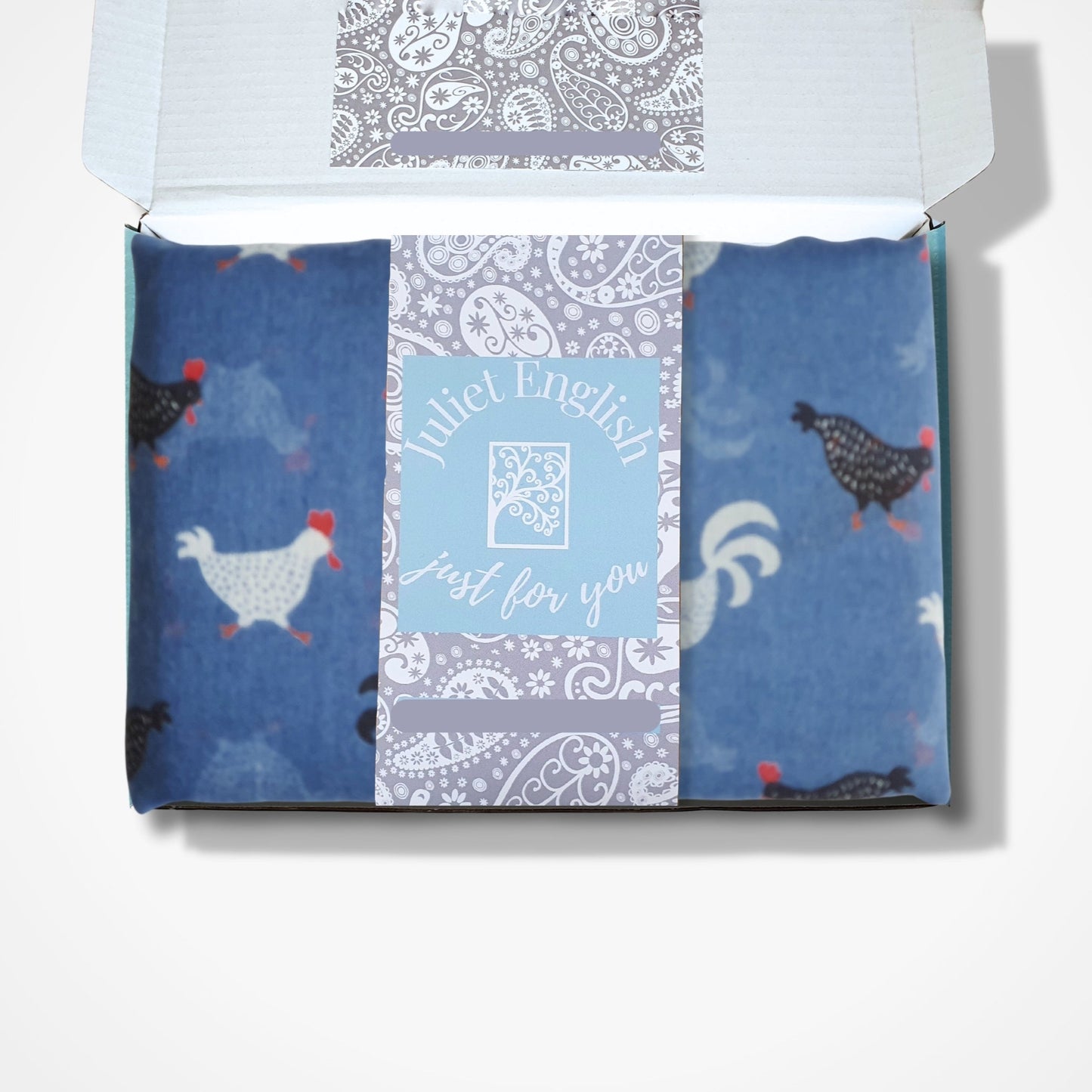 Rooster Print Scarf ~ Blue