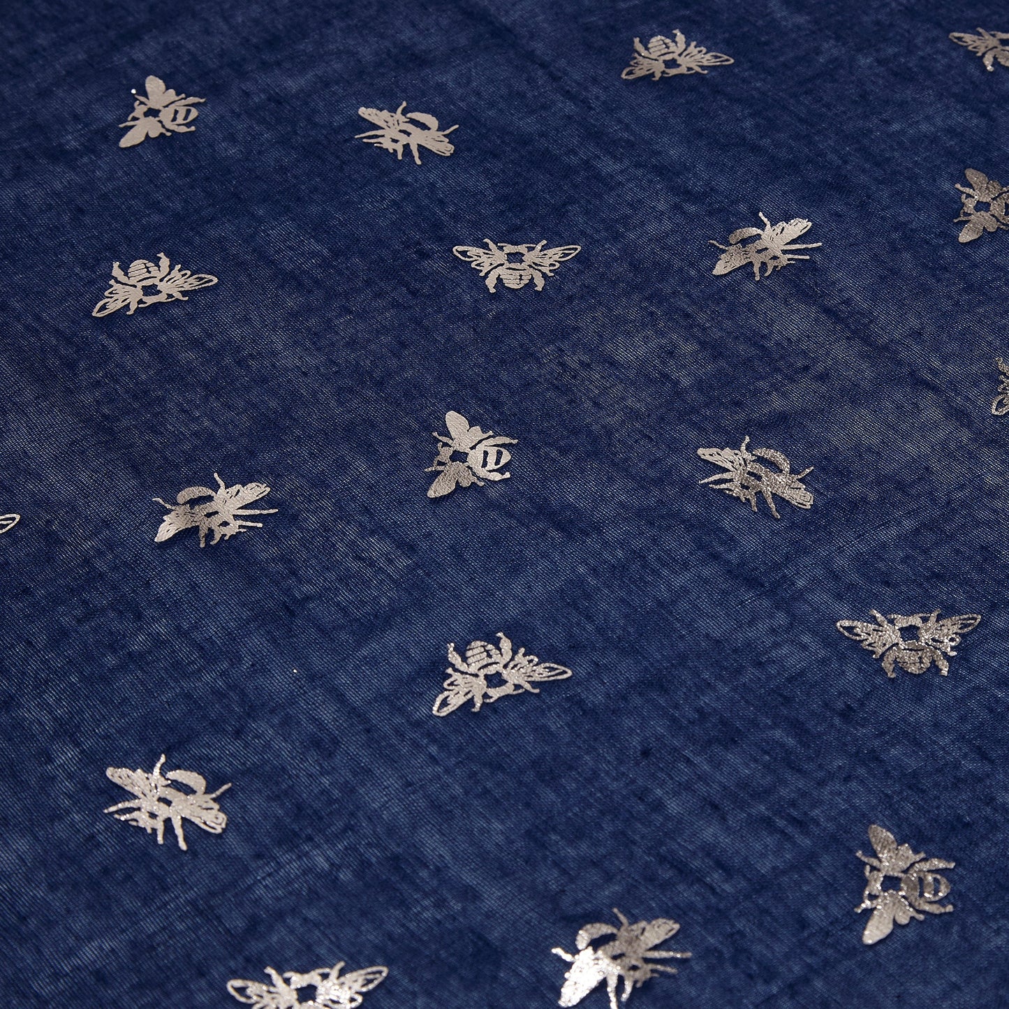 Foil Bee Scarf - Navy & Rose Gold