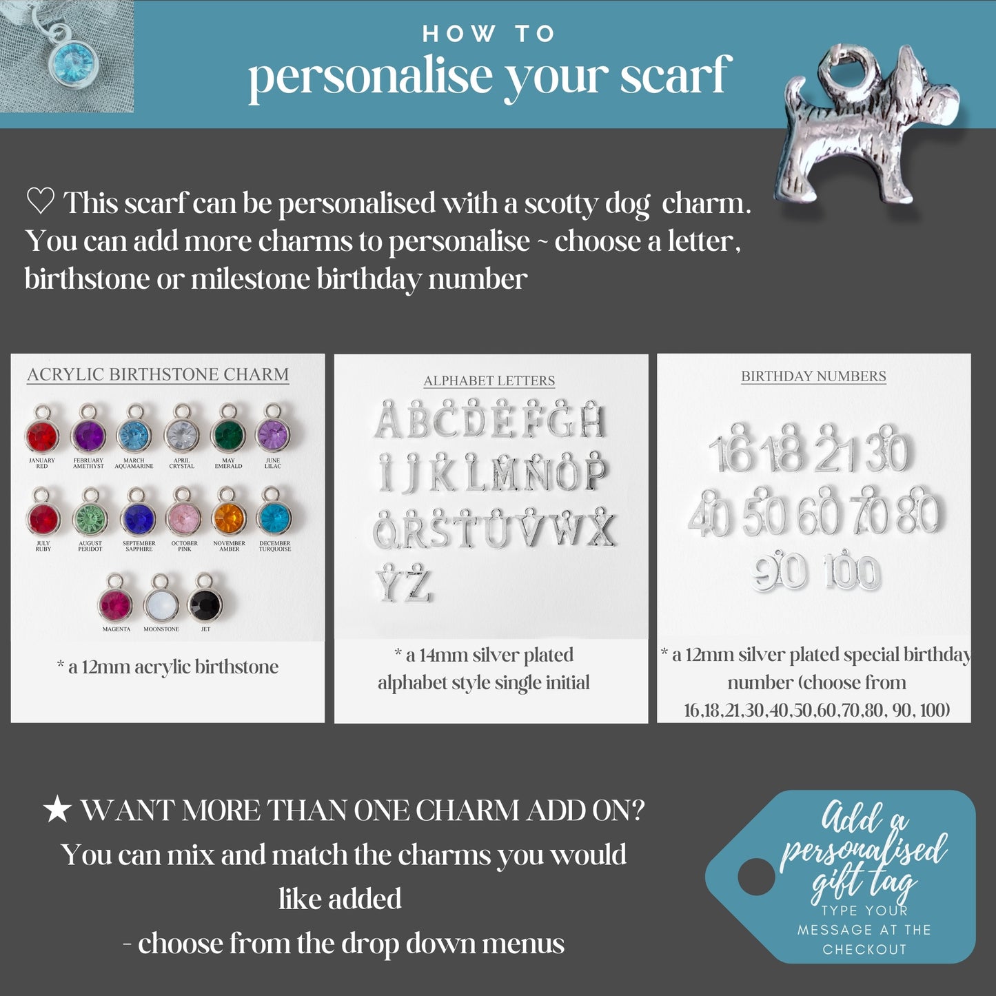 Scotty Dog Scarf - Blue