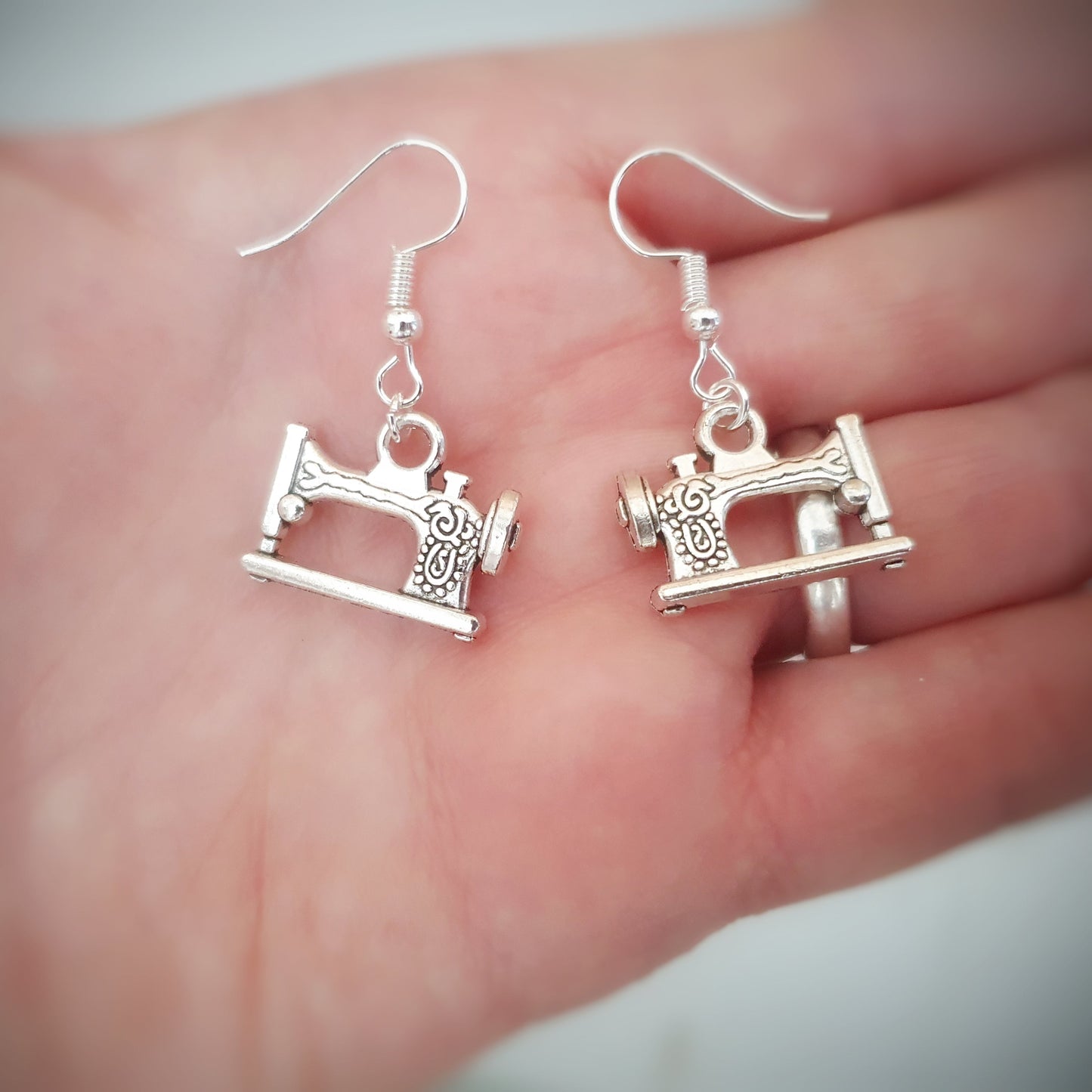 Sewing Machine Earrings - Silver