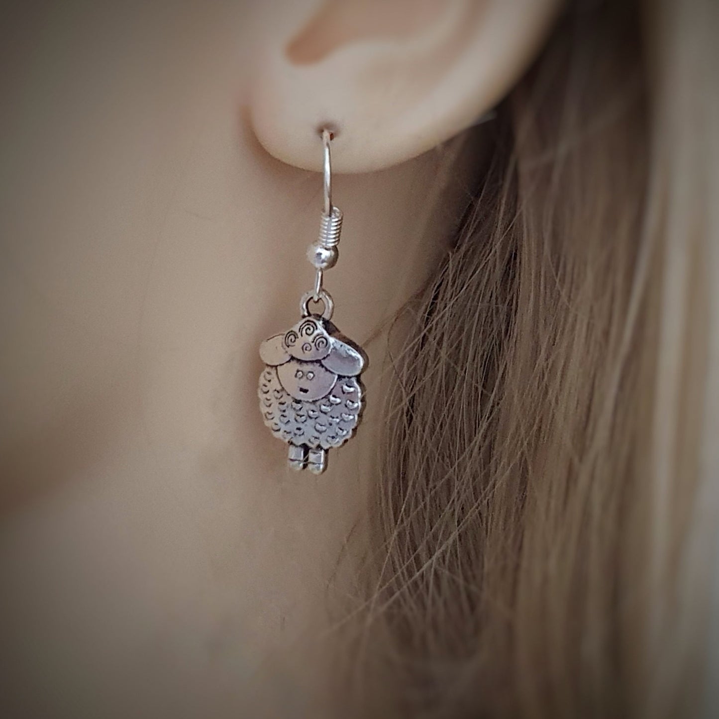 Sheep Earrings - Silver