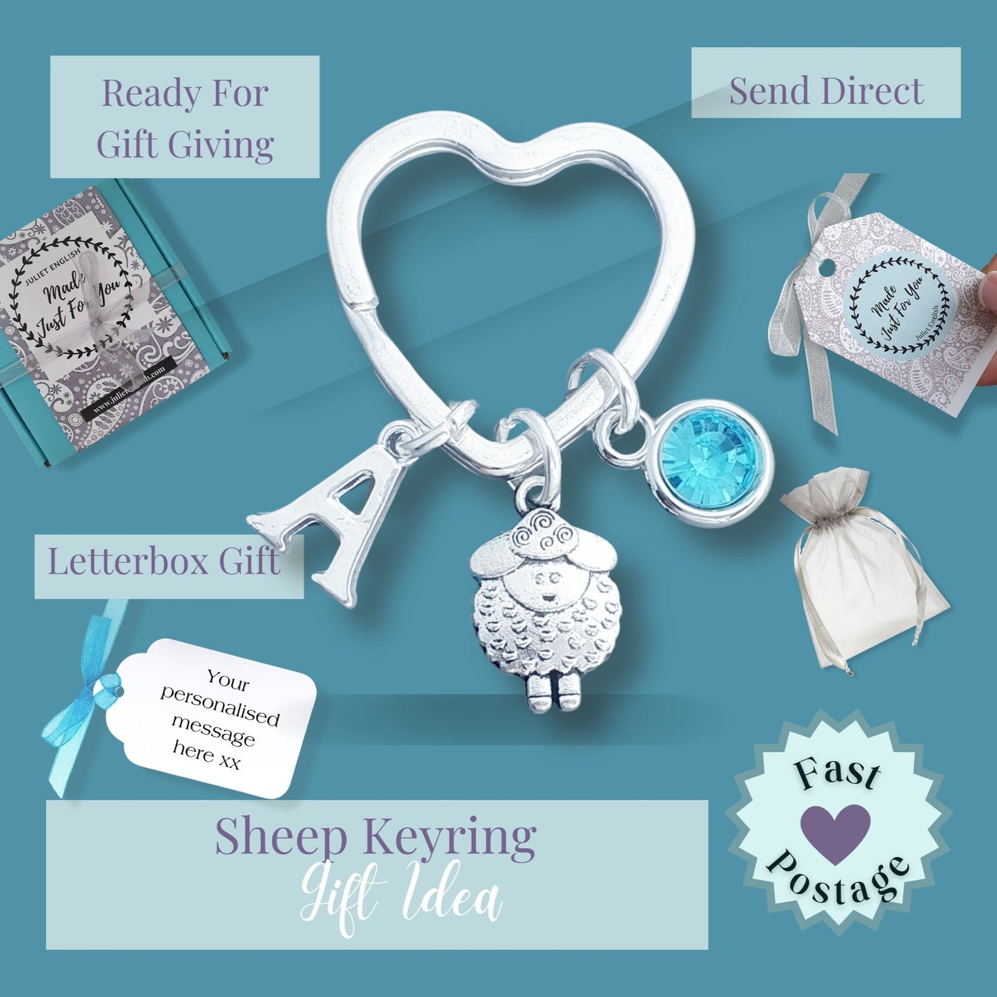 Sheep Keyring - Silver