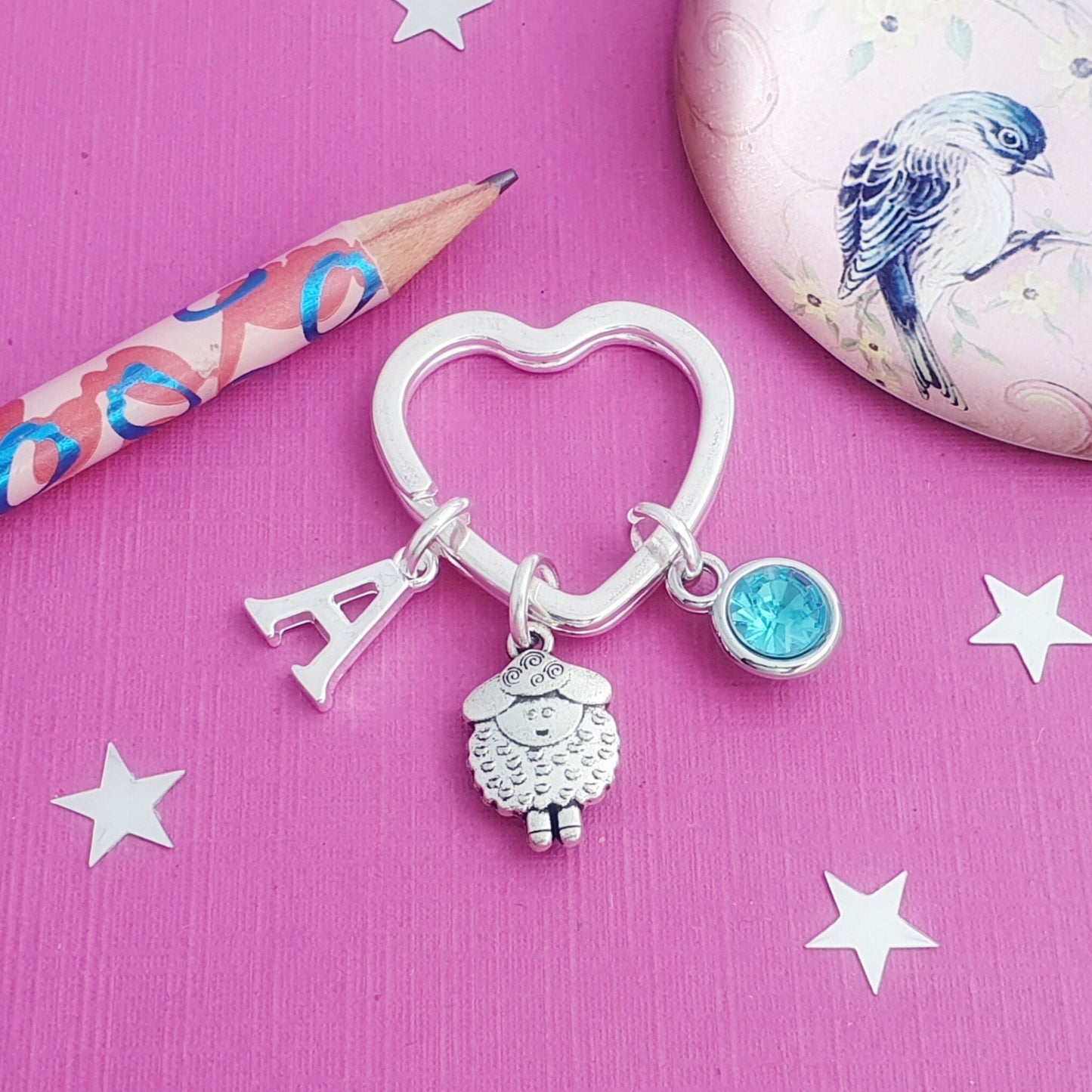 Sheep Keyring - Silver