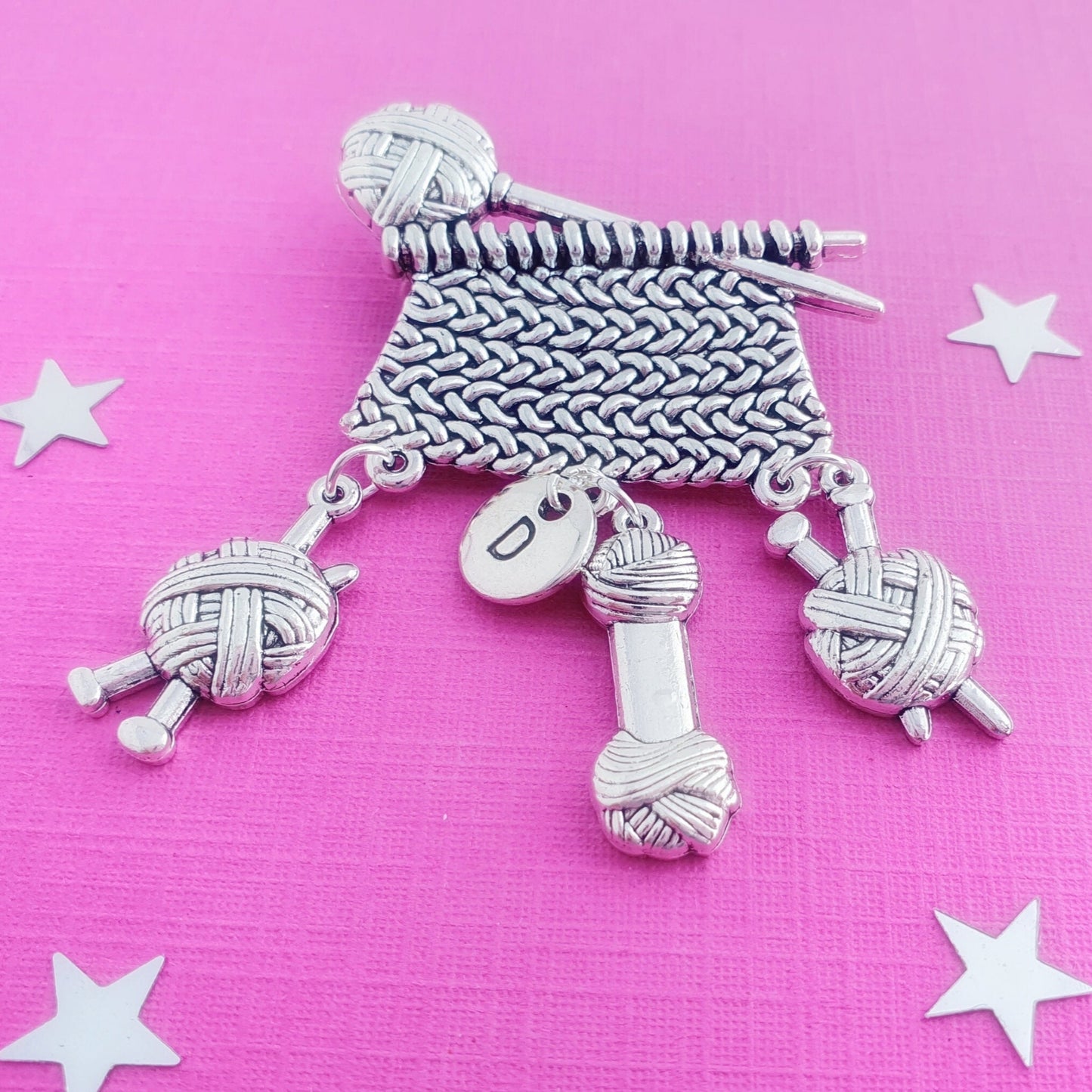 Knitting Lover's Brooch - Silver