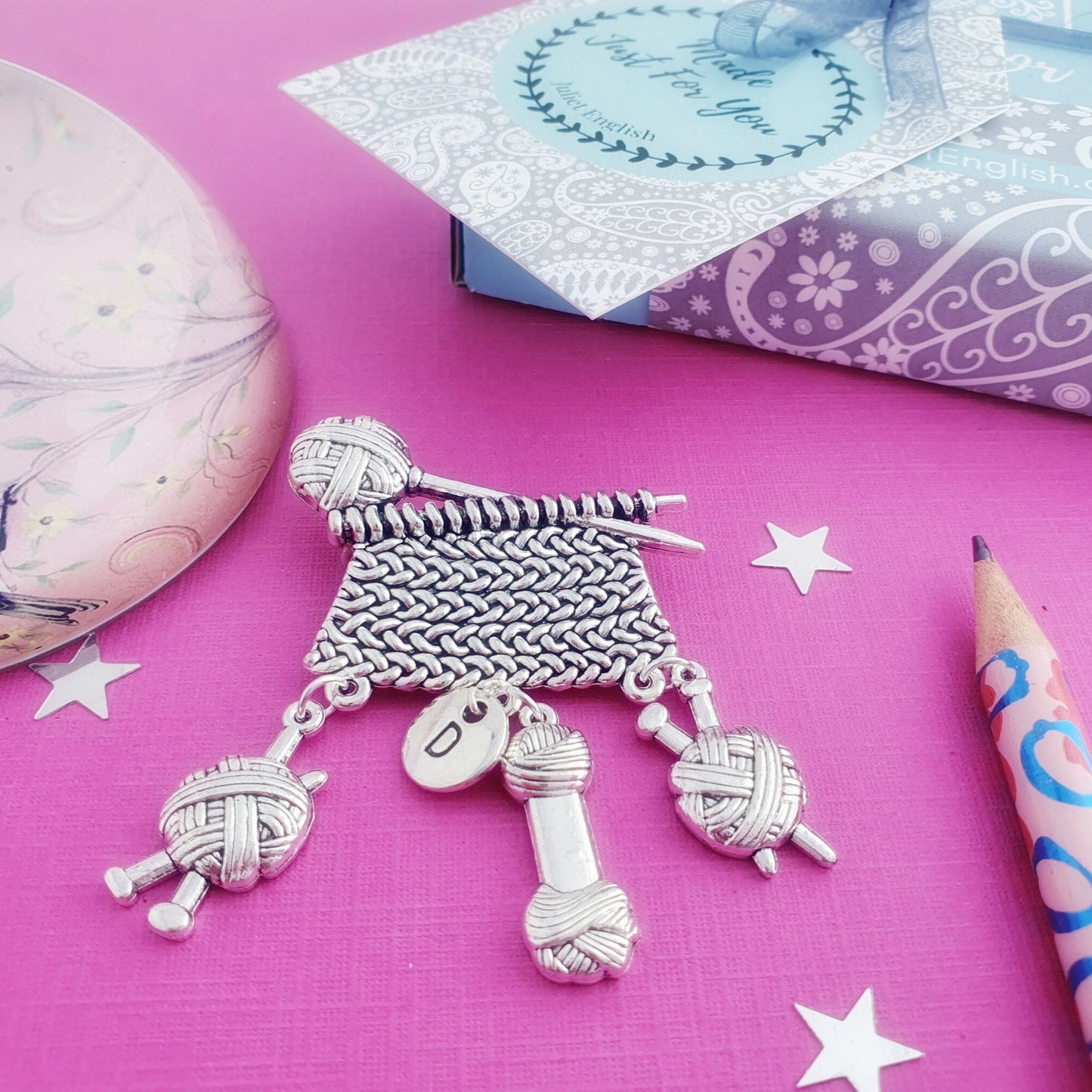 Knitting Lover's Brooch - Silver