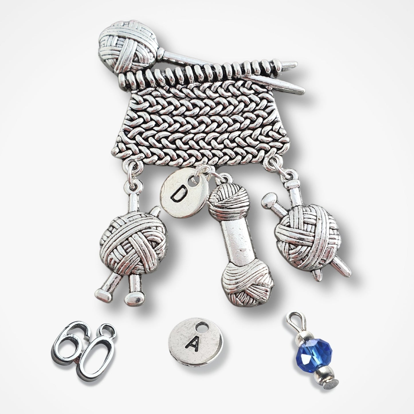 Knitting Lover's Brooch - Silver