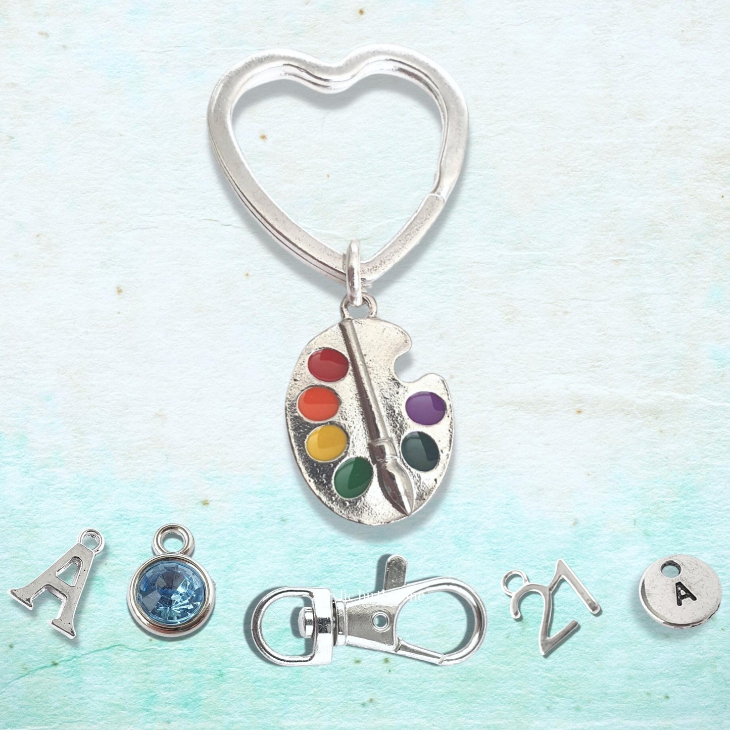 Heart Shaped Art Palette Keyring - Giff for Artist