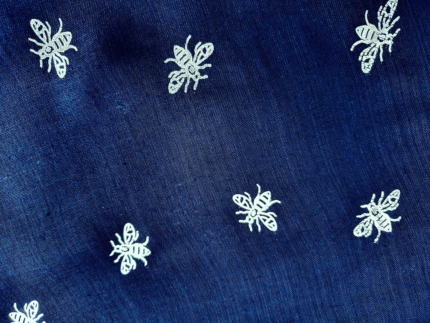 Foil Bee Scarf - Navy & Silver