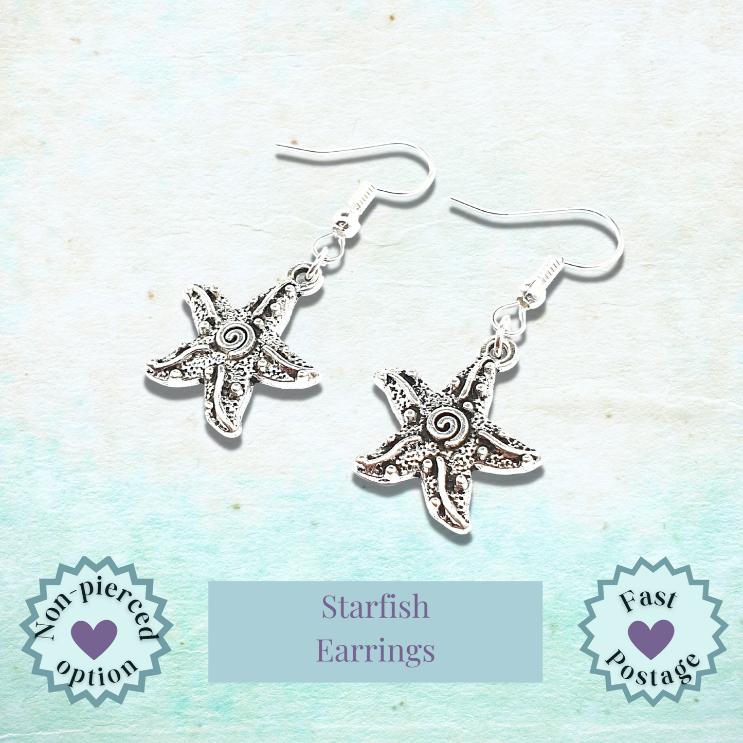 Starfish Earrings - Silver