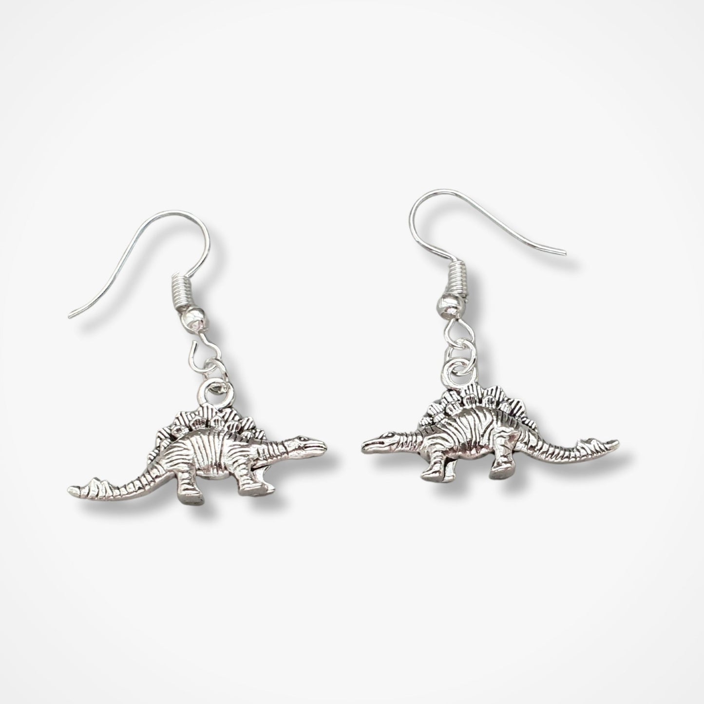 Dinosaur Earrings - Silver