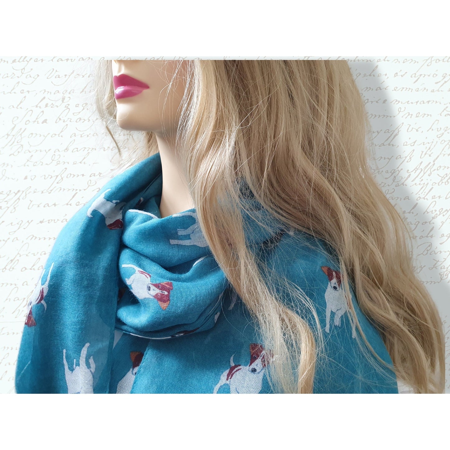 Jack Russell Dog Scarf - Turquoise