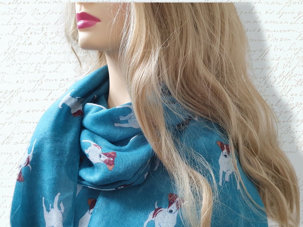 Jack Russell Dog Scarf - Turquoise