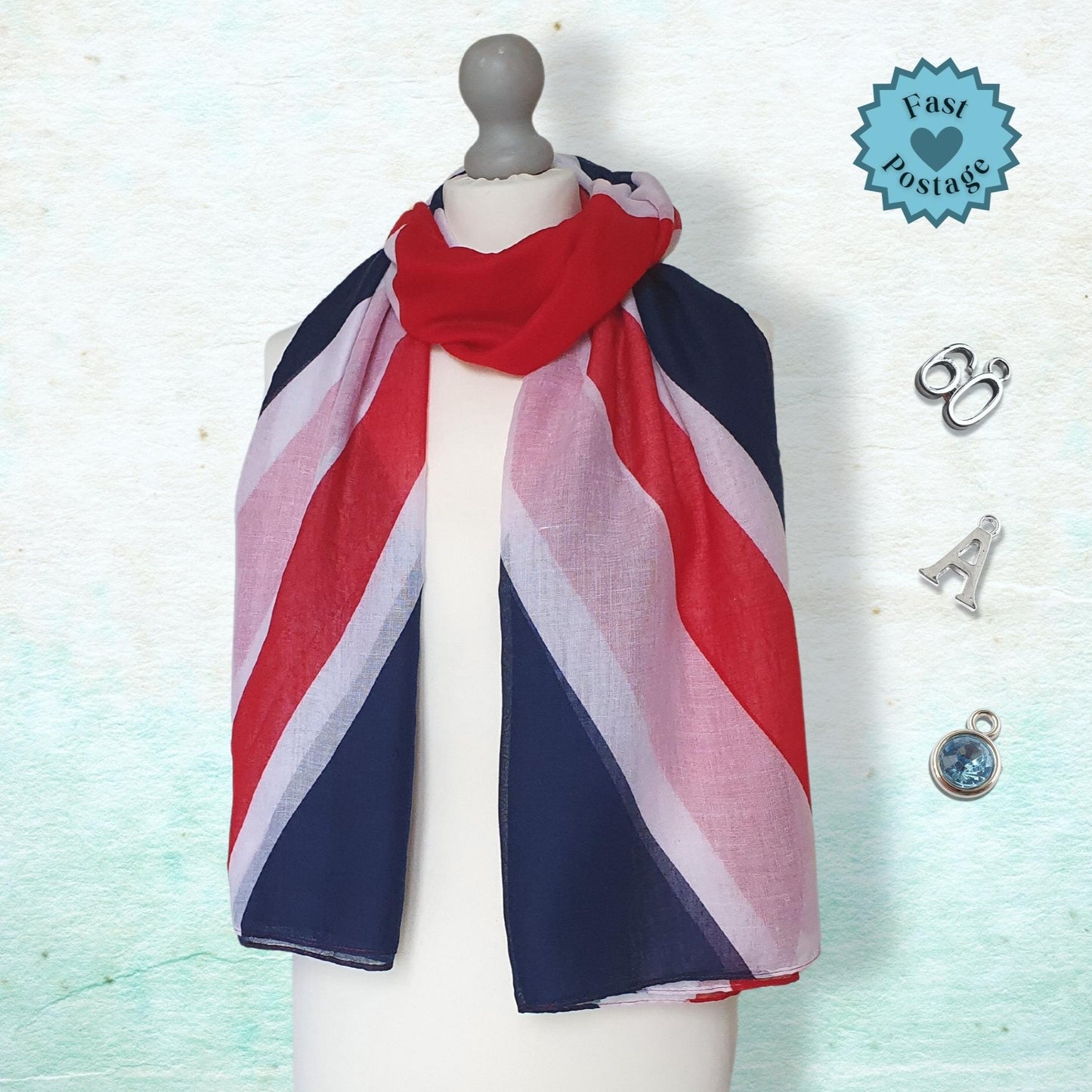 Union Jack Flag Scarf - Red, White & Blue