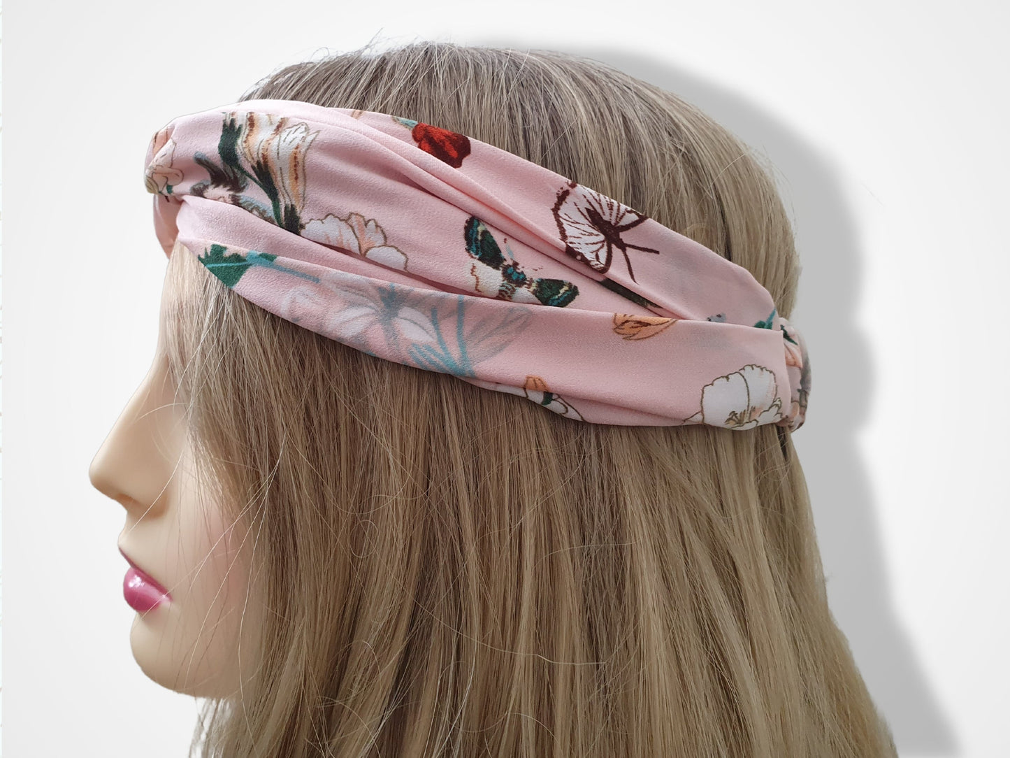 Vintage Style Floral Twist Knot Hairband - Pink