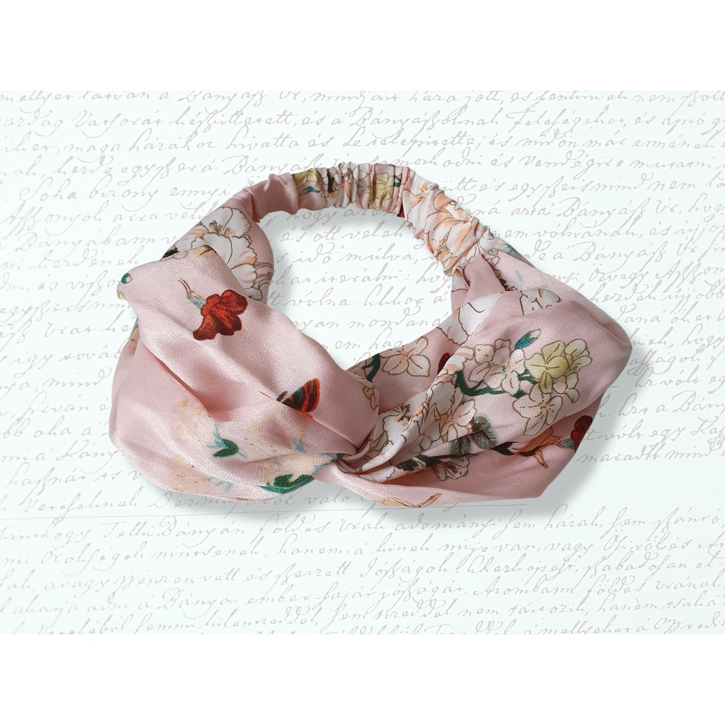 Vintage Style Floral Twist Knot Hairband - Pink