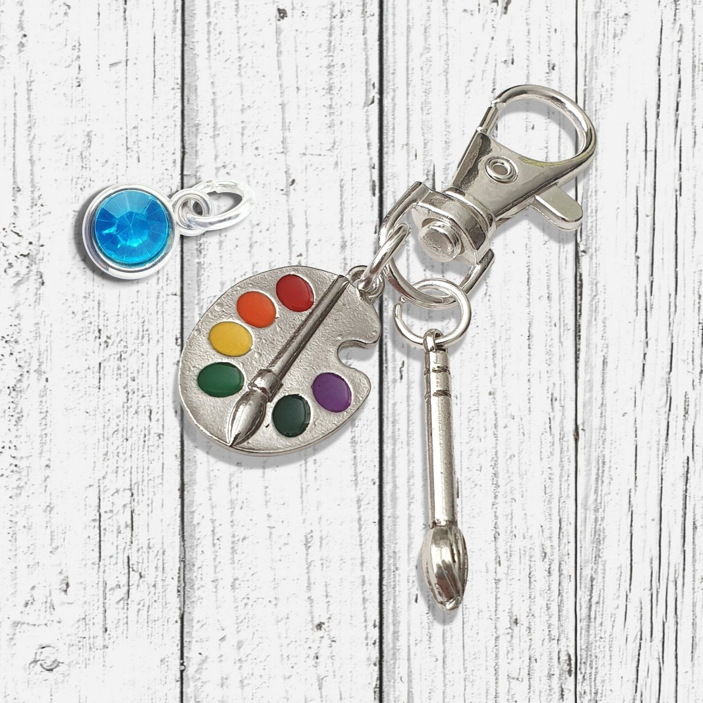 Artist Bag Clip Silver Enamel