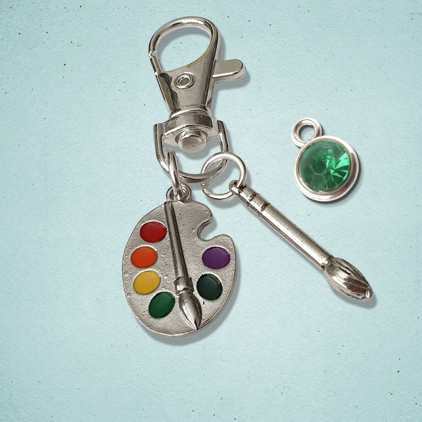 Artist Bag Clip Silver Enamel