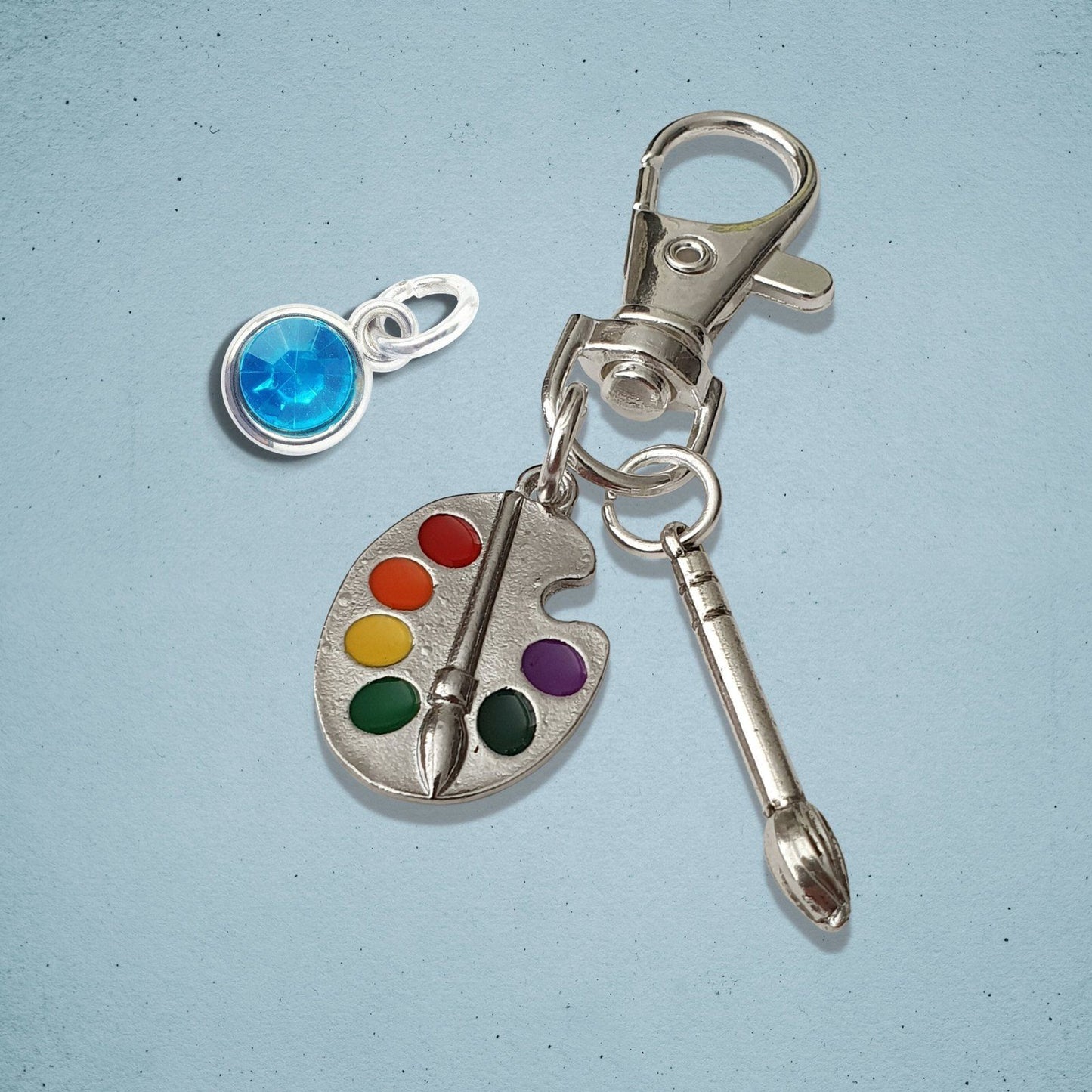 Artist Bag Clip Silver Enamel