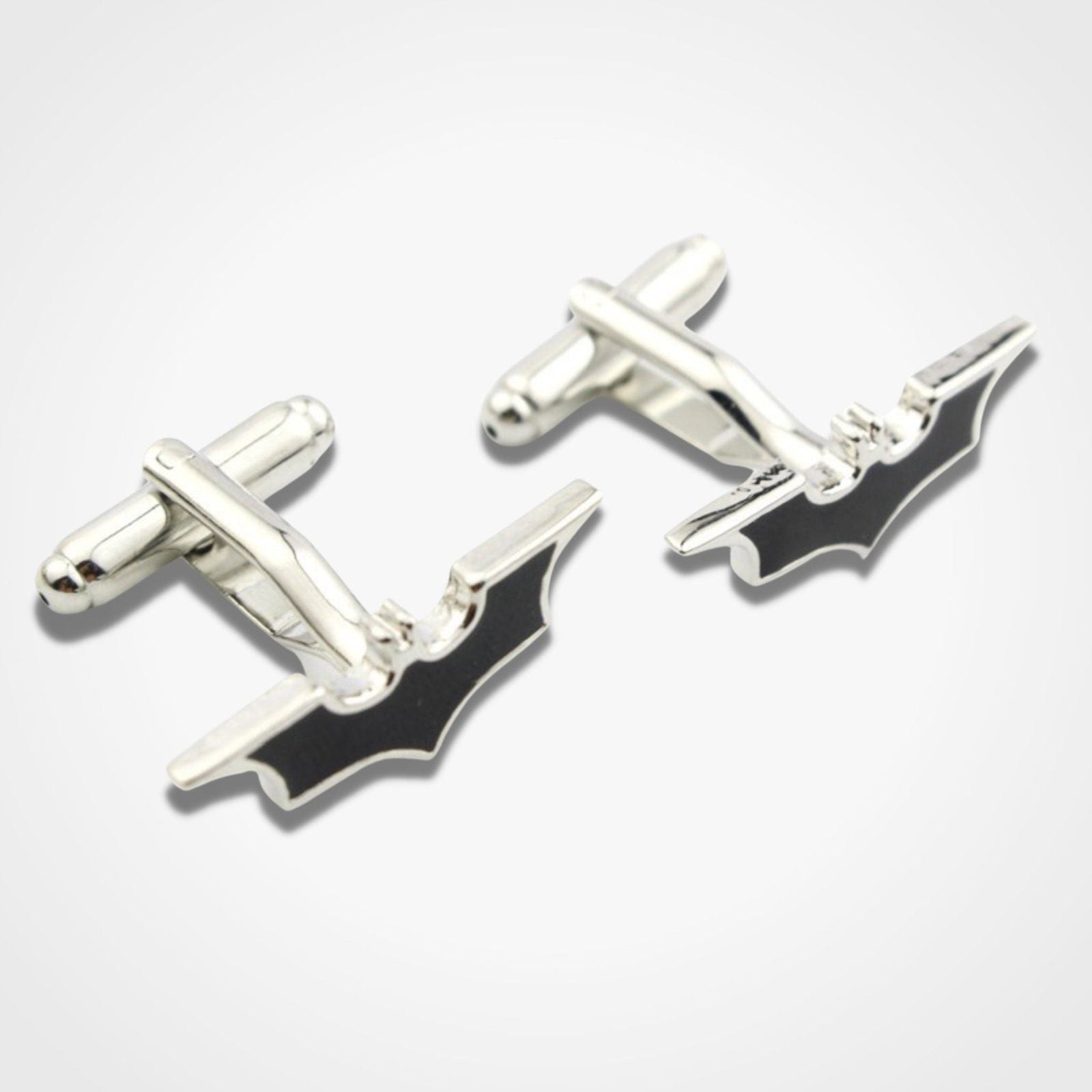 Batman Cufflinks Silver Enamel