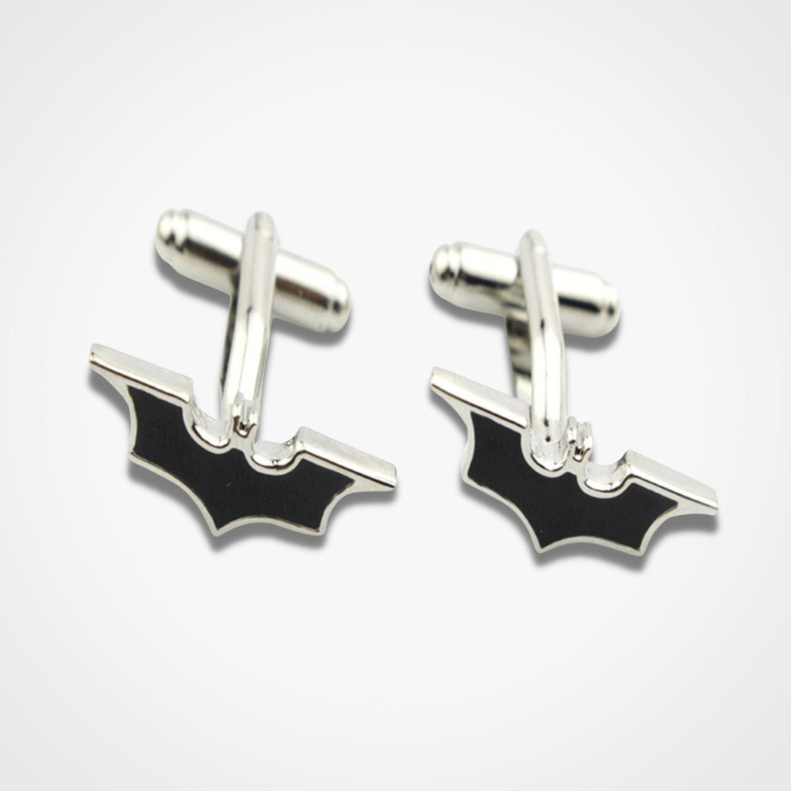 Batman Cufflinks Silver Enamel