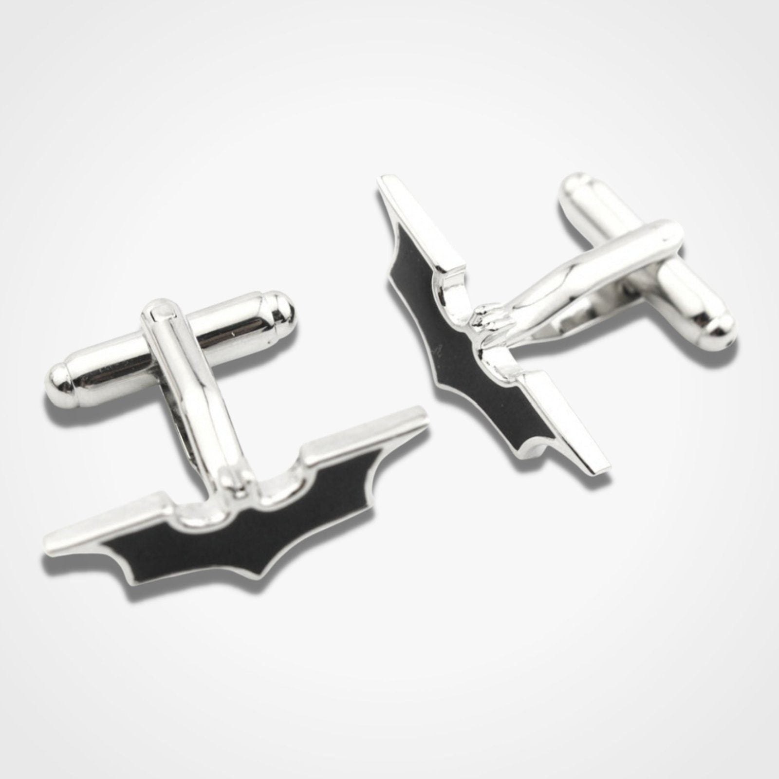 Batman Cufflinks Silver Enamel